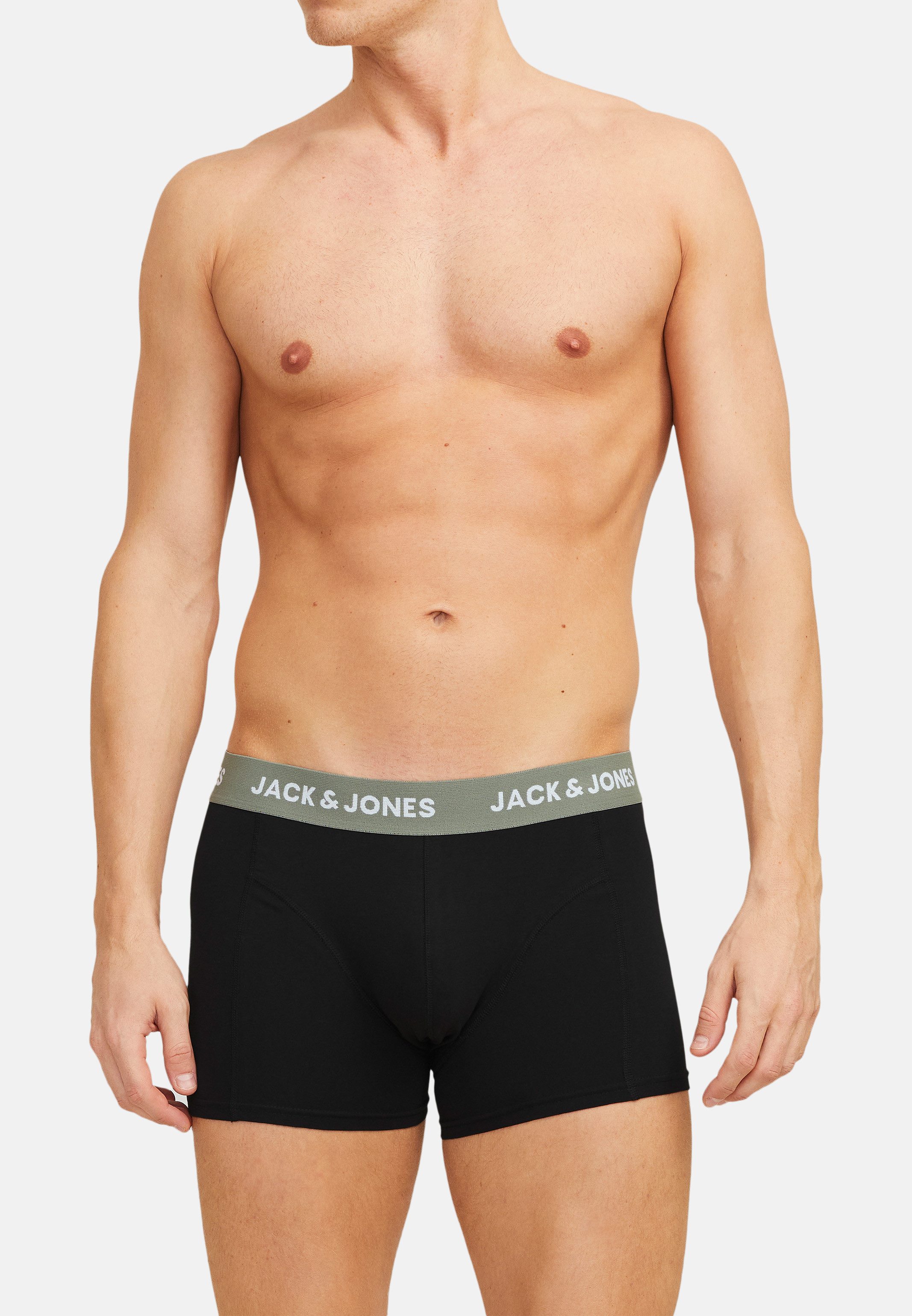 Jack & Jones Retro Boxer 3er Pack Rob Solid (Spar-Set, 3-St) Retro Short / Pant - Baumwolle - ohne Eingriff - Atmungsaktiv
