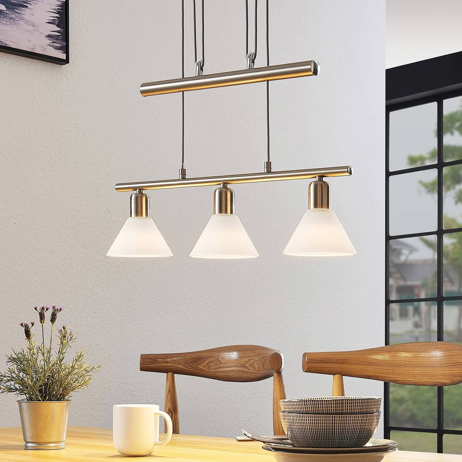 Lindby Hängeleuchte Delira, Metall, Alu IP20, 3 x 40 W