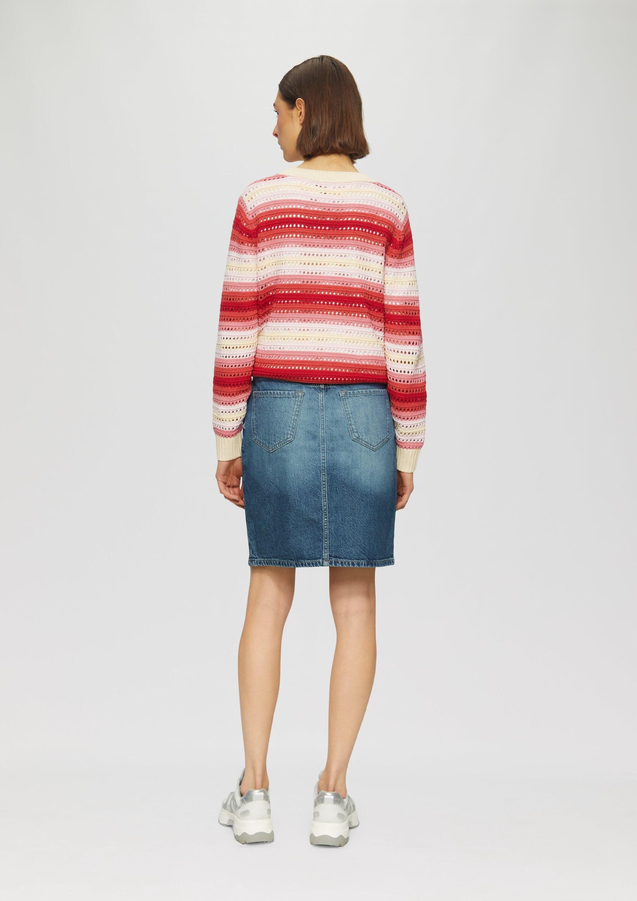 s.Oliver Minirock Rock Kurzer Jeans-Rock mit Knopfdetail, 360° Denim