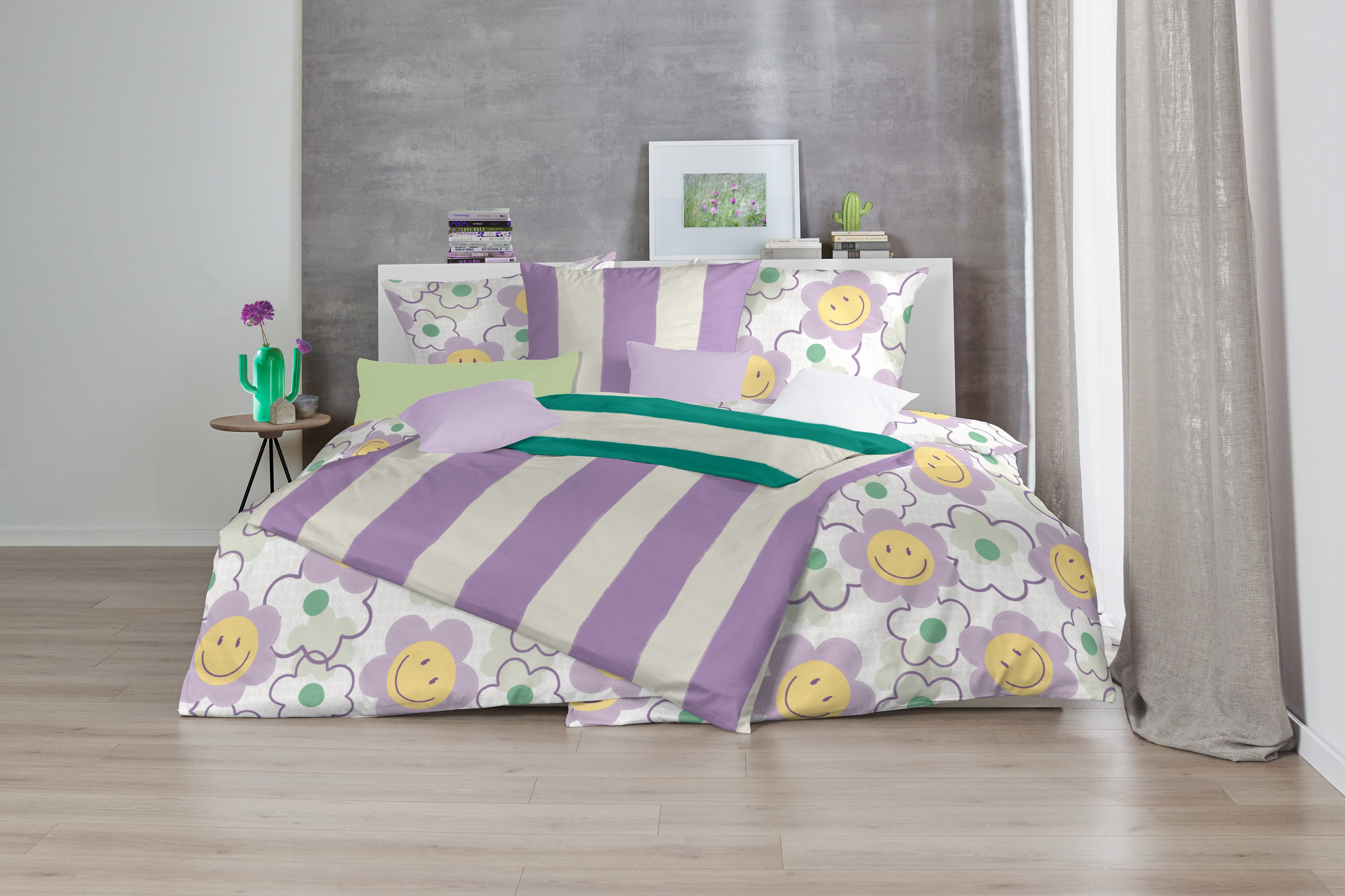 Primera Bettwäsche Renforce-Bettwäsche Color Block, Renforcé, 2 teilig, mit kräftigen und sanften Farbkombinationen – Bild 3 von 5