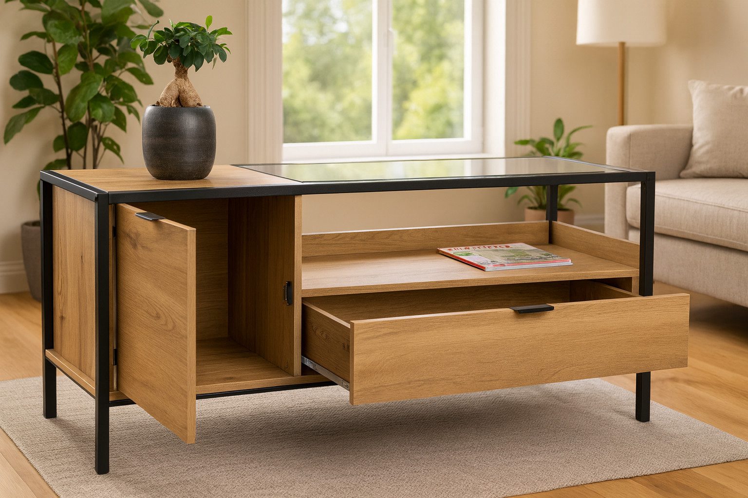 bv-vertrieb Lowboard TV-Lowboard Fernsehschrank TV Schrank Eiche Wildeiche günstig online kaufen