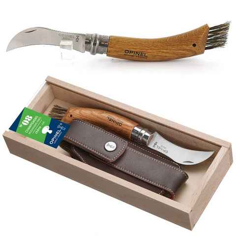 Opinel Taschenmesser Pilzmesser + Etui Taschenmesser, Schwammerl Klappmesser Pilz Bürste Eiche