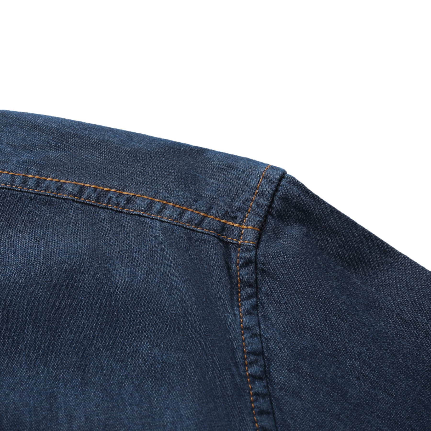 Allthemen Jeanshemd mit Brusttasche Herren Slim Fit Freizeithemd in Retro-Stil