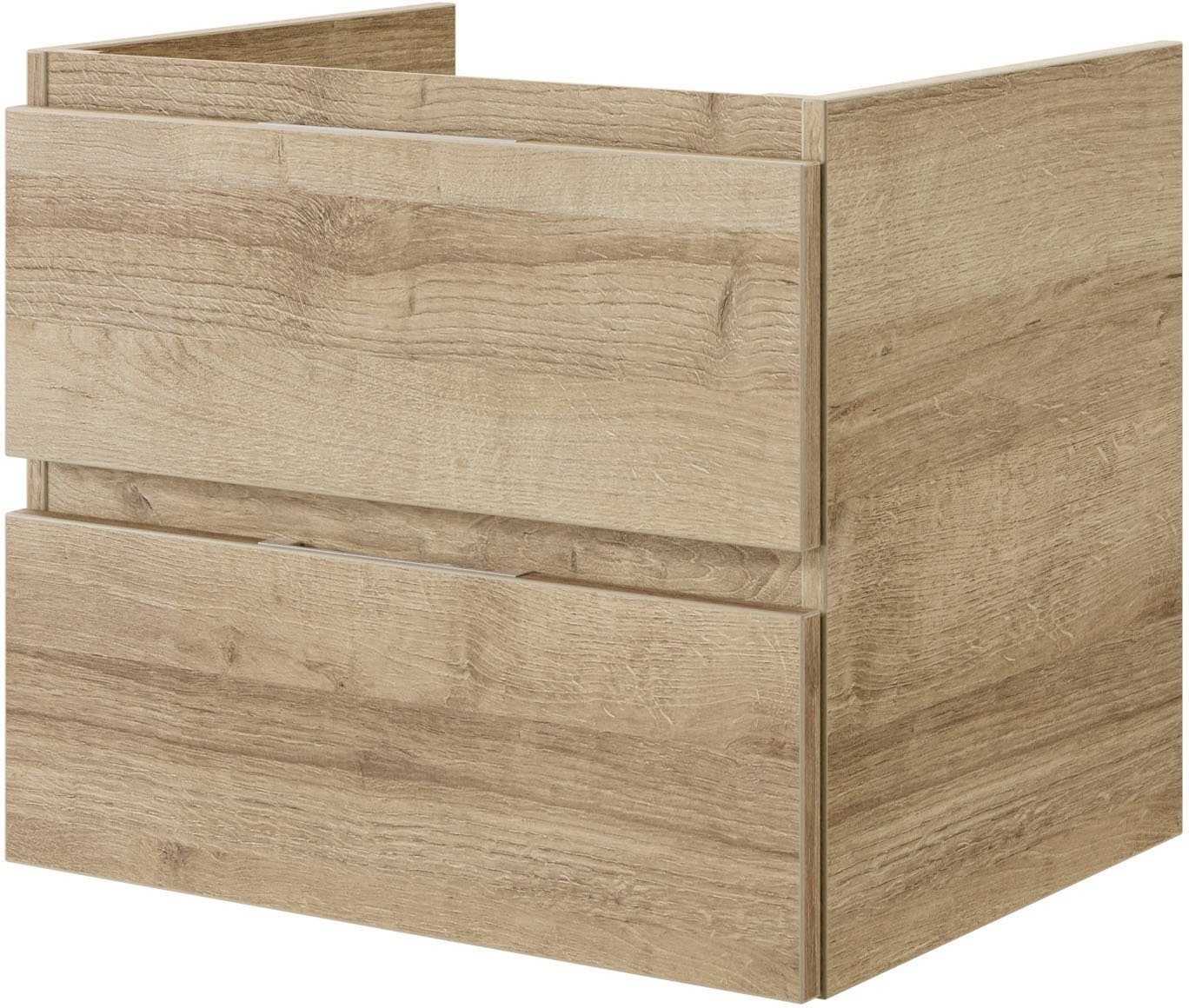 Saphir Waschtisch Serie 4035 Keramik-Aufsatzbecken mit Unterschrank, 118 cm breit, Waschplatz, 2 Schubladen, inkl. Schubladendämpfer, mit Griffuge
