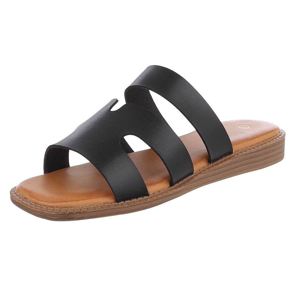 Damen Sandale mit breiten Riemen und bequemer Innensohle Pantolette