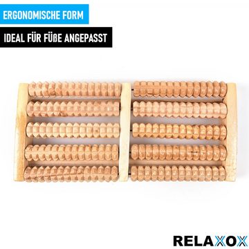 MAVURA Fußmassagegerät RELAXOX Premium Fußmassageroller Holz Fußmassage Fuß Massage, Roller Gerät Holzroller Wellness Massageroller Fußroller Reflexroller