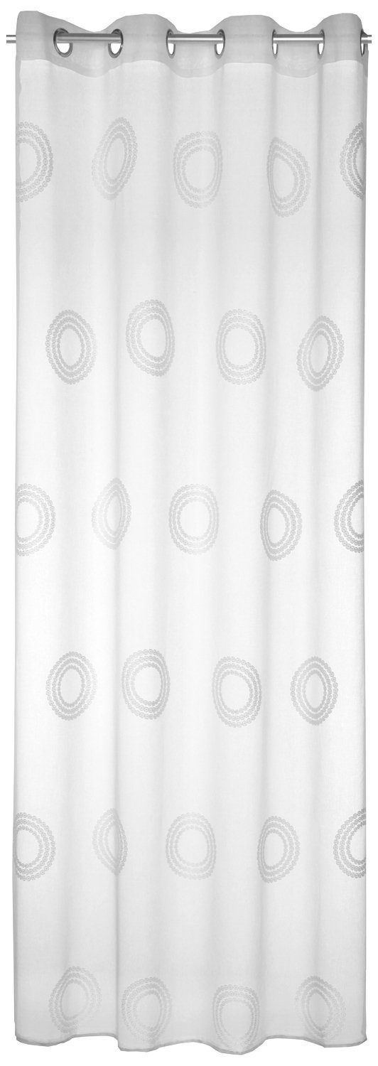 Vorhang Ösenvorhang MAKADI, 135 L Ösen, Weiß, 245 halbtransparent cm, cm, Albani, B