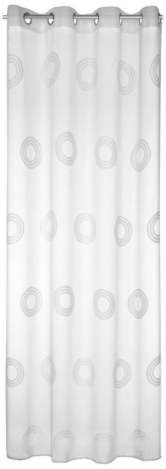Vorhang Ösenvorhang MAKADI, Weiß, B 135 cm, L 245 cm, Albani, Ösen,  halbtransparent