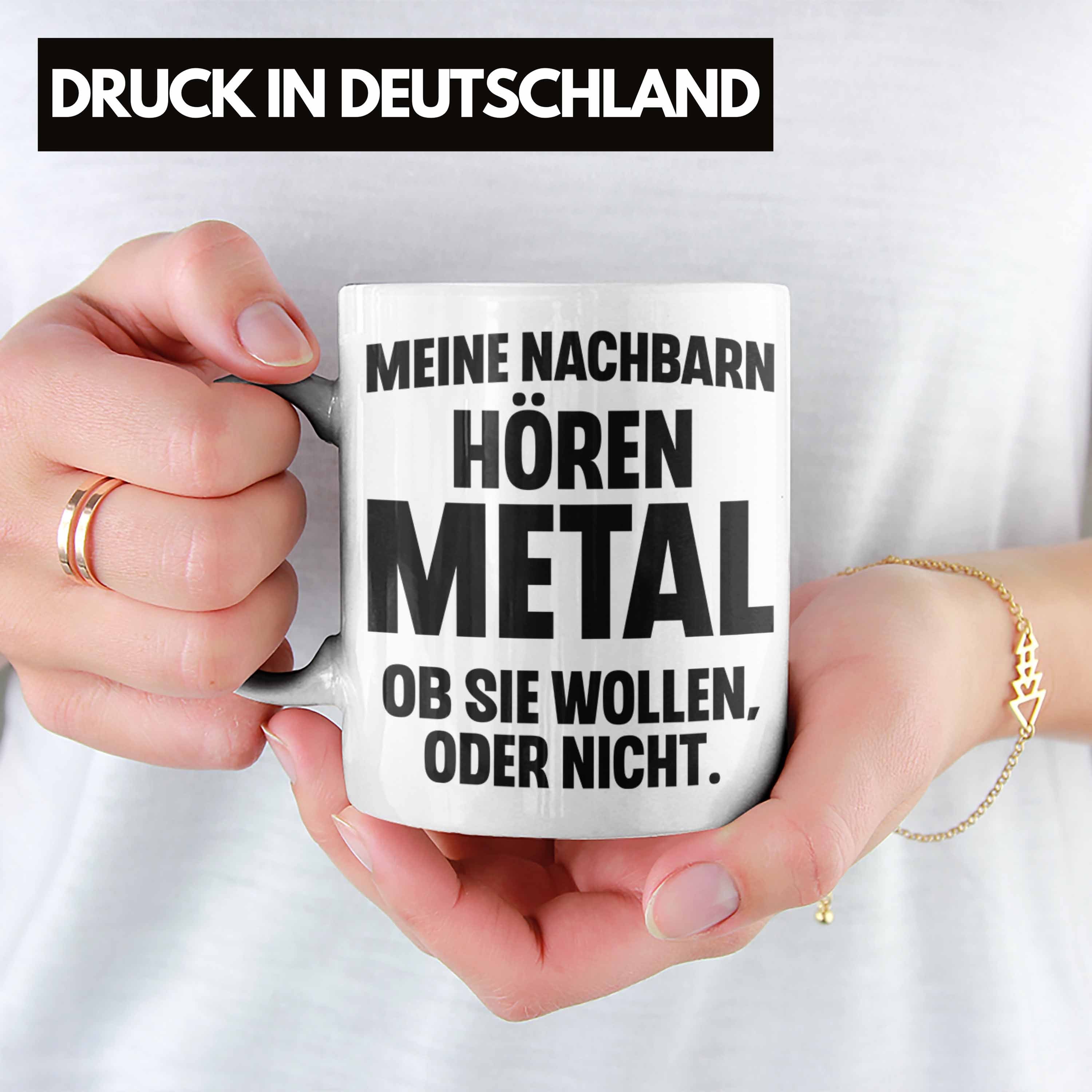 Trendation Tasse Trendation - Tasse Weiss Metal Rockmusik Deko Lustig Heavy Geschenke Geschenk