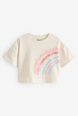Next T-Shirt Regenbogen T-Shirts mit Pailletten, 4er-Pack (4-tlg)
