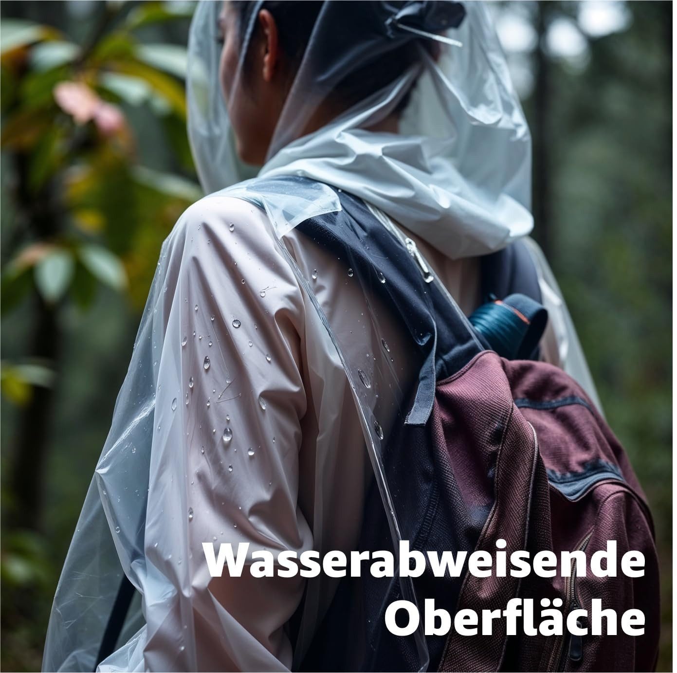 Travelfreund® Regenponcho 6 transparente Einweg-Regenponchos mit Kapuze, Einheitsgröße (6-St) – Bild 5 von 5