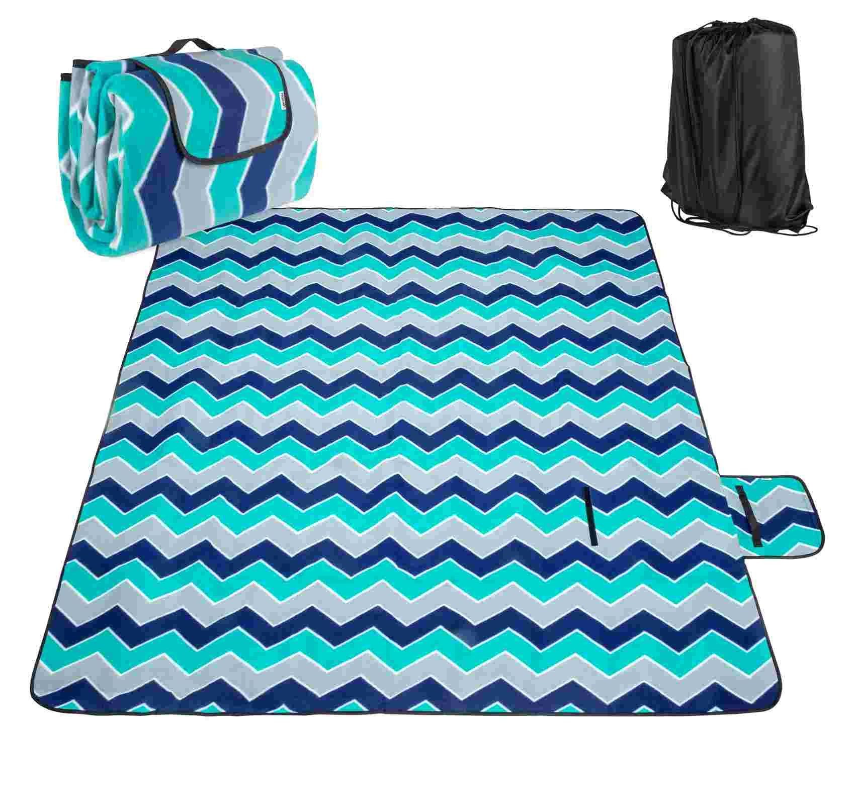 Picknickdecke 200x200cm, Wasserfeste Unterseite, Faltbar, mit Griff