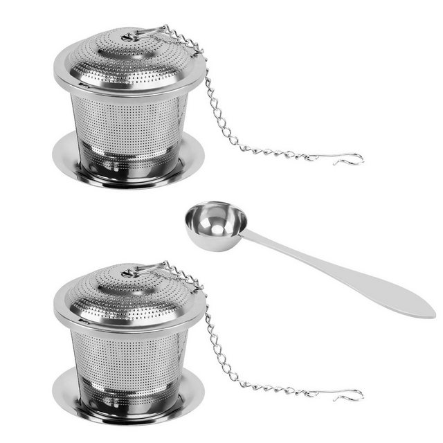 Intirilife Teebereiter, 5-teiliges Teeset mit Aufgussvorrichtungen und Löffel aus Edelstahl in Silber – Für köstlichen Tee ob Zuhause oder auf Reisen