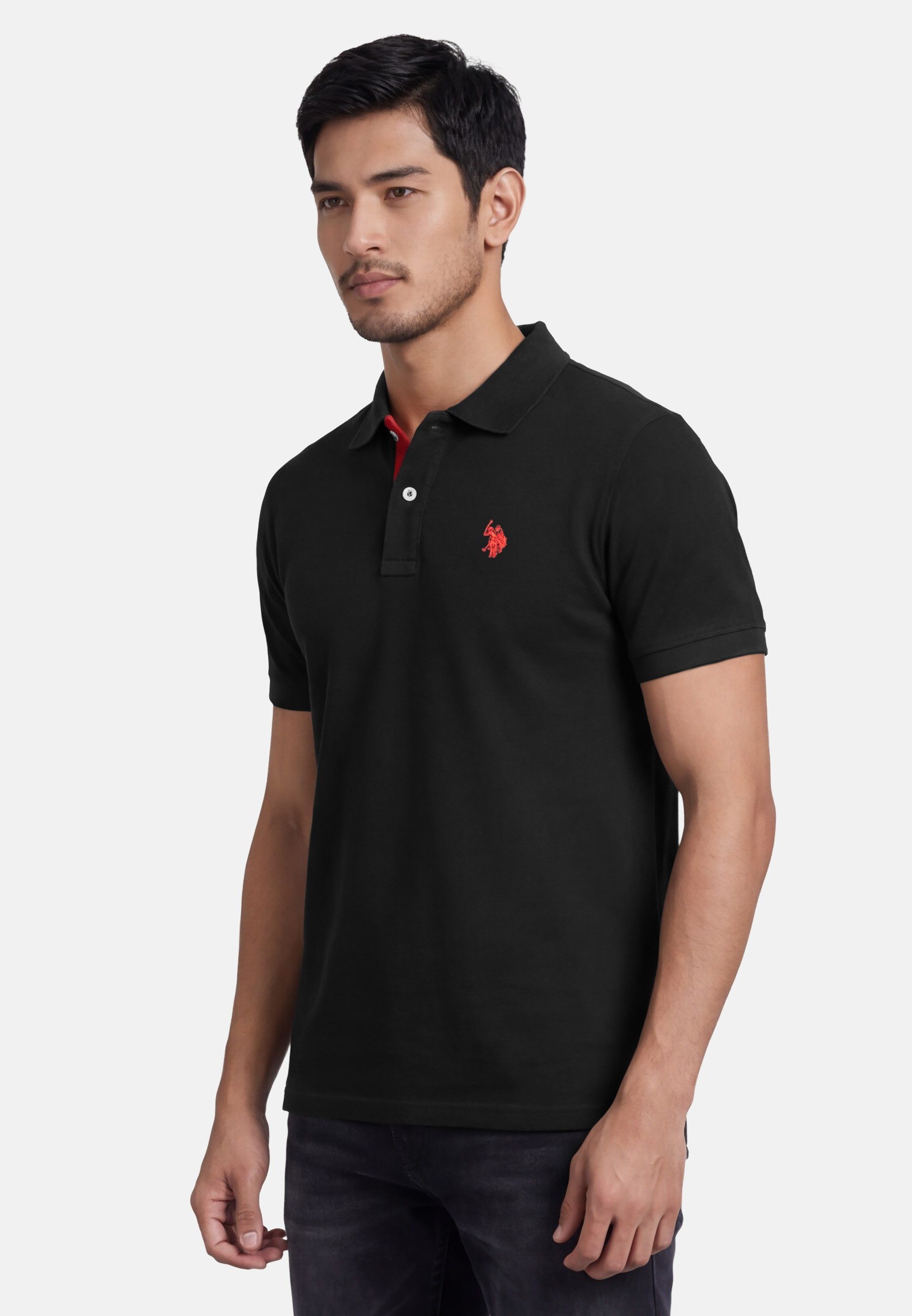 U.S. Polo Assn. Poloshirt USRyyan Piqué Shirt aus Baumwolle Poloshirt mit Knopfleiste und Logostickerei