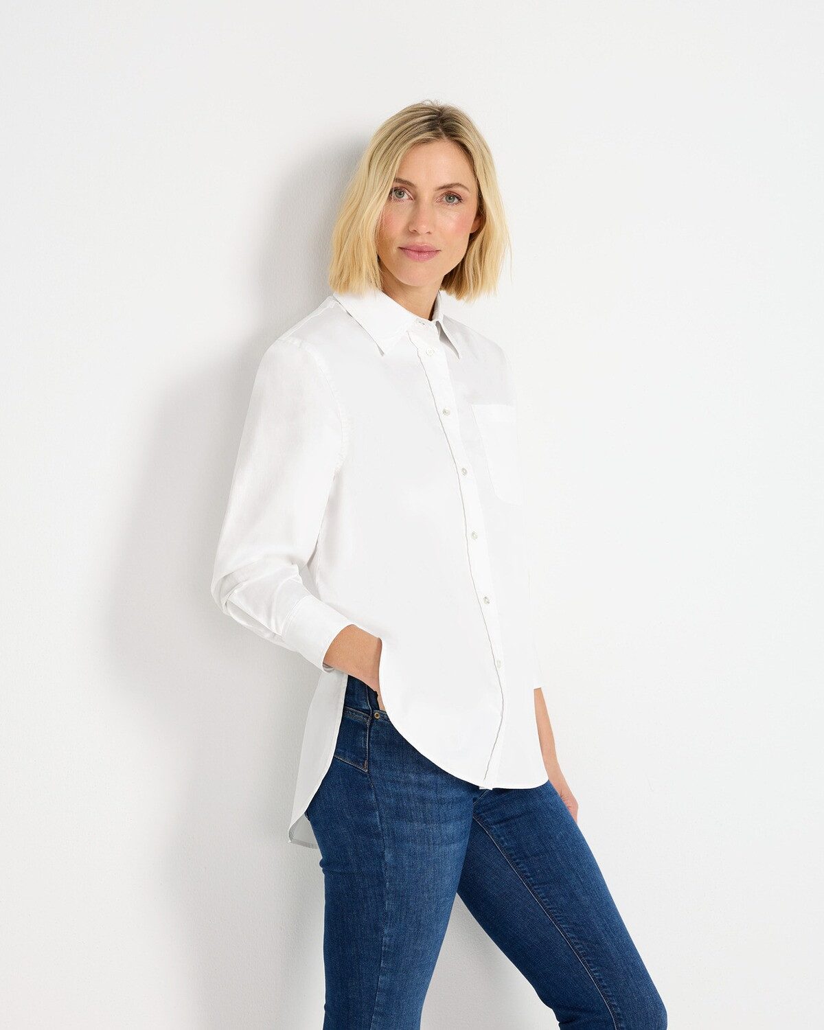 Brigitte von Schönfels Hemdbluse Bluse mit Brusttasche