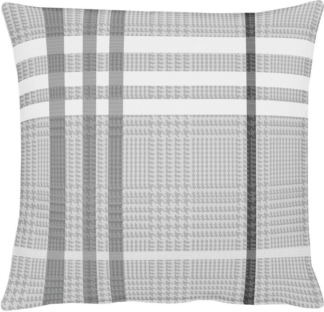 APELT Dekokissen Tartan, Kissenhülle mit Füllung, 1 Stück grau