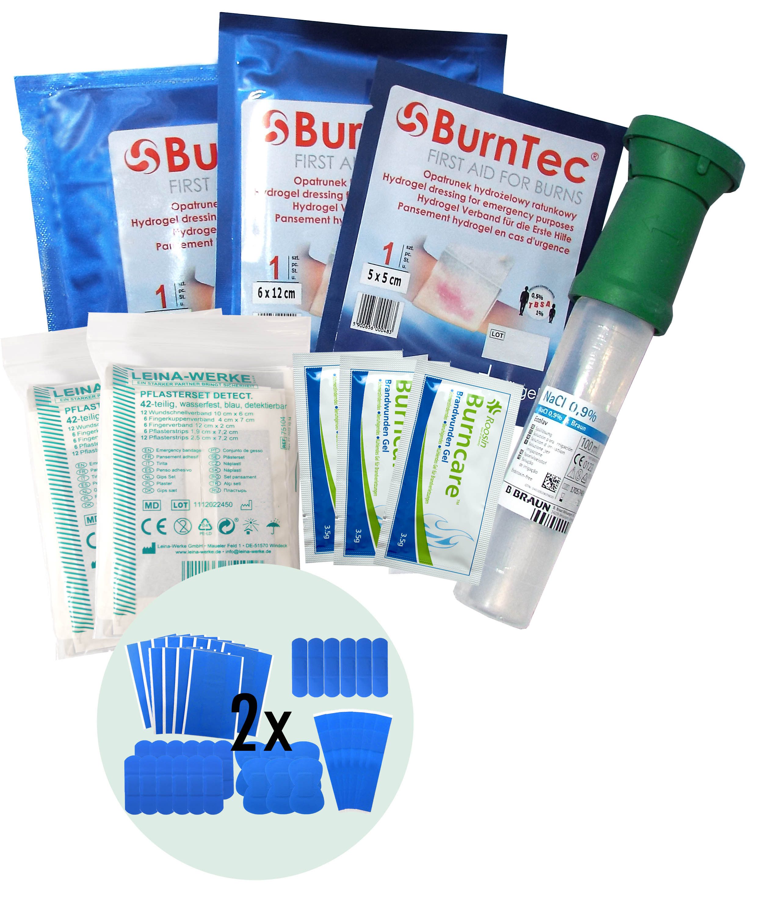 WM-Teamsport Erste-Hilfe-Set SET GASTRO DIN/EN 13169 PLUS 2 mit Beatmungshilfe + Hygiene-Gel