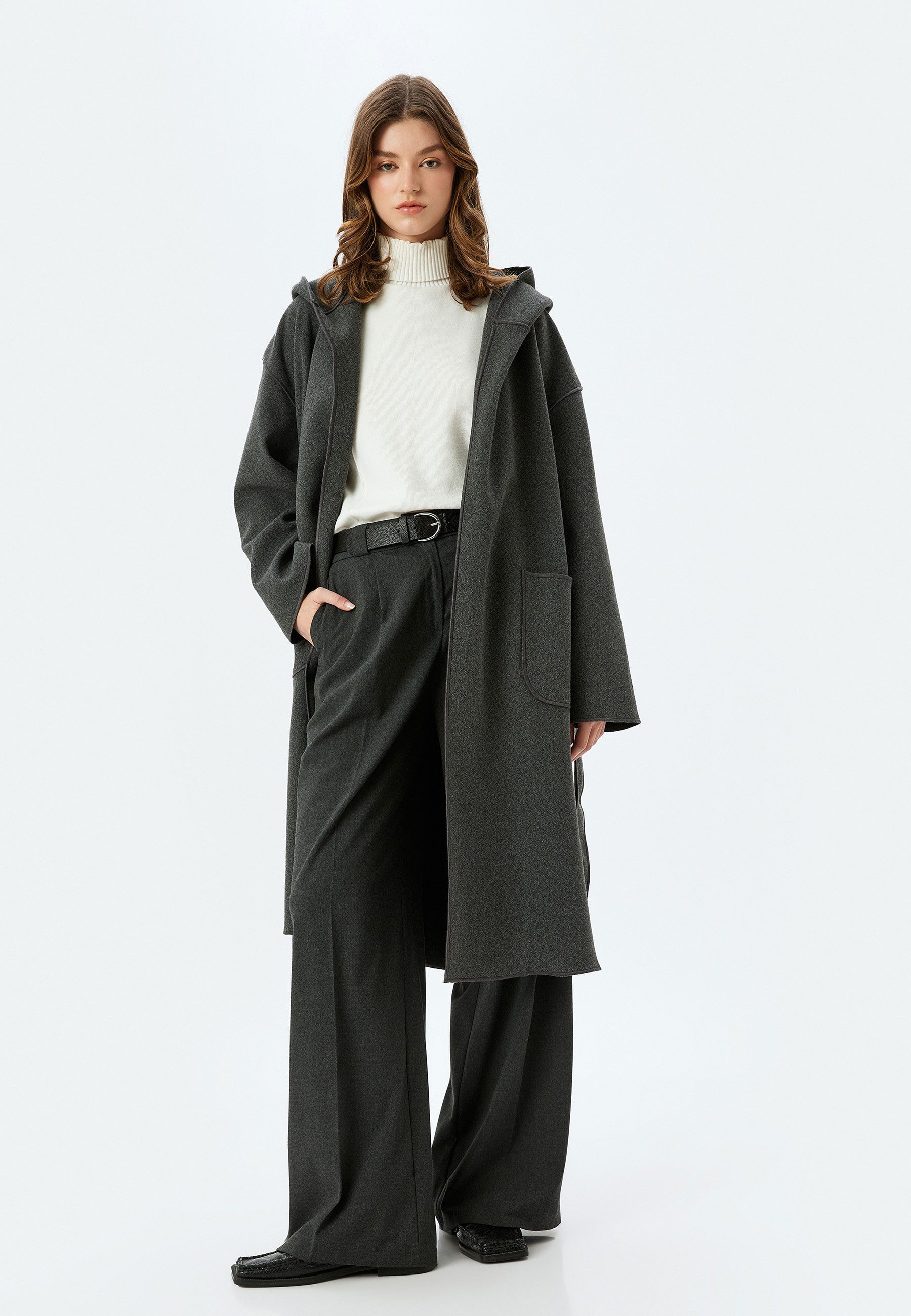 Koton Langmantel Regular Mit Bauchgurt Langmantel