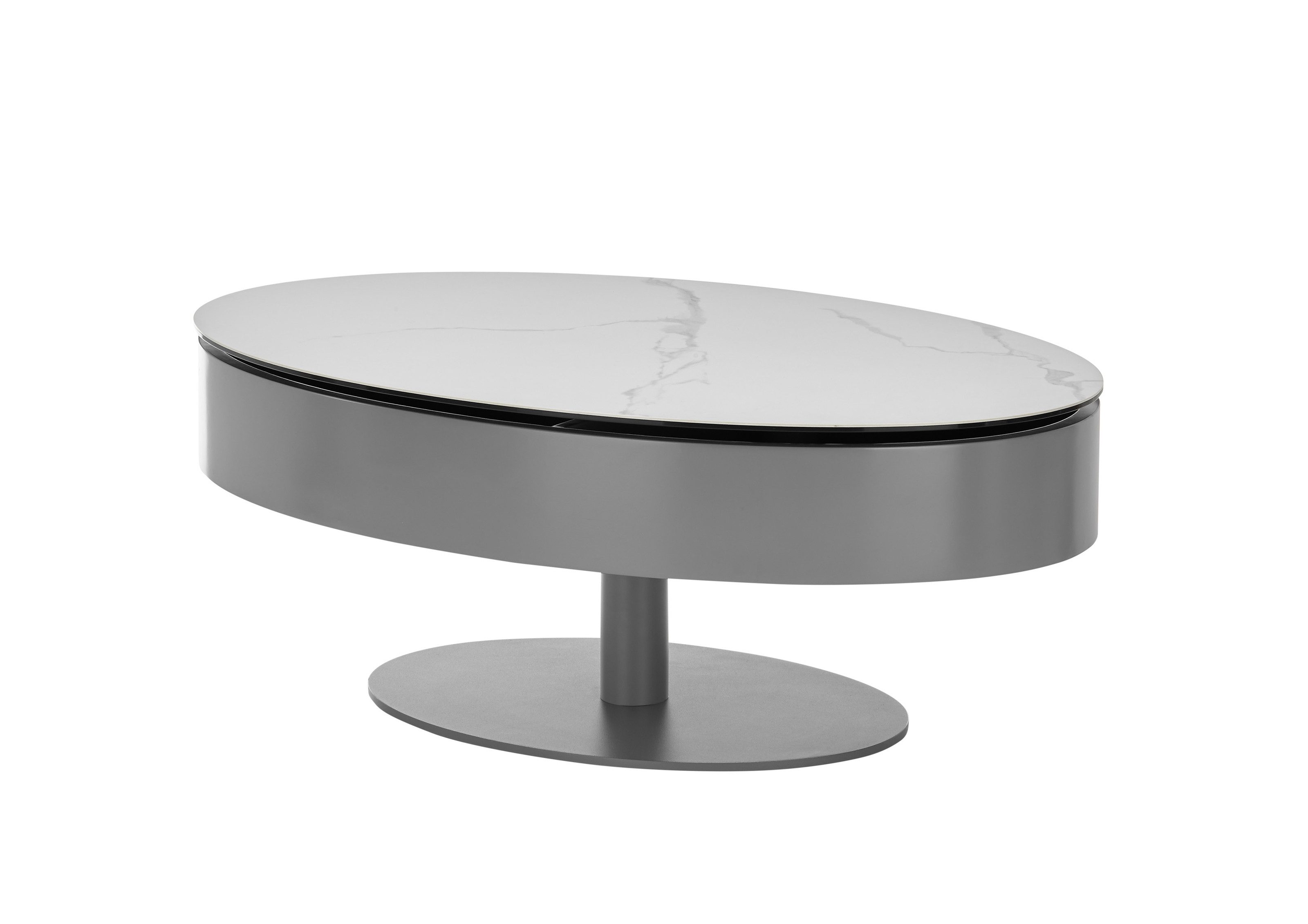 Stolkom Sp.z.o.o. Couchtisch in weiß, anthrazit, Keramik, Metall - 110x42x70cm (BxHxT)