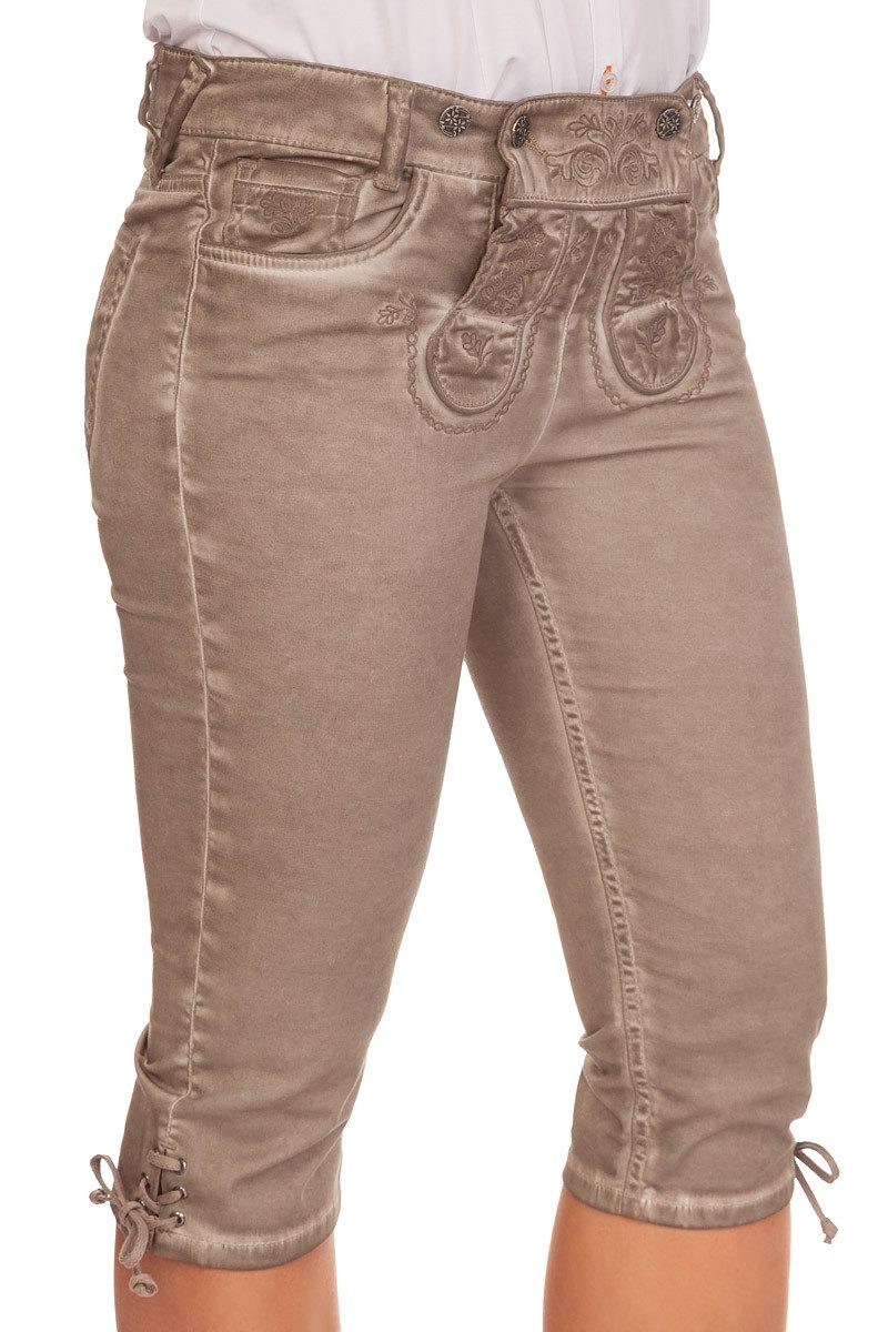 MarJo Trachtenjeans Trachtenjeans Damen - FRANZI KNIEBUND - beige