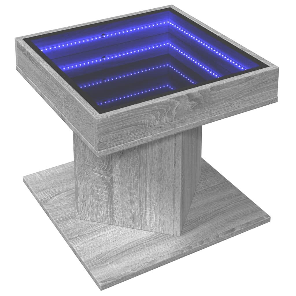 vidaXL Couchtisch LED-Couchtisch Grau Sonoma 50x50x45 günstig online kaufen