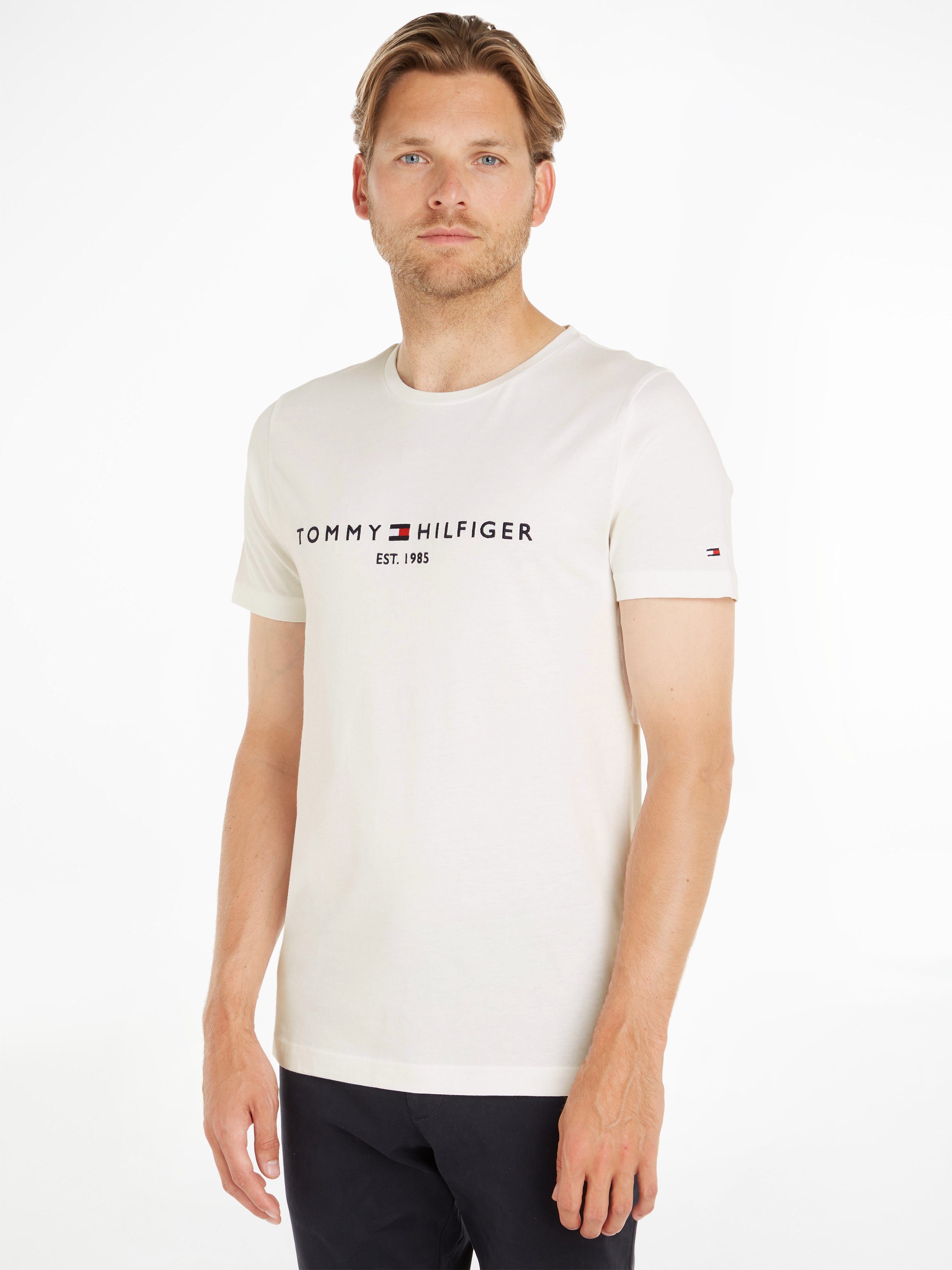 Tommy Hilfiger white snow TEE HILFIGER TOMMY FLAG T-Shirt