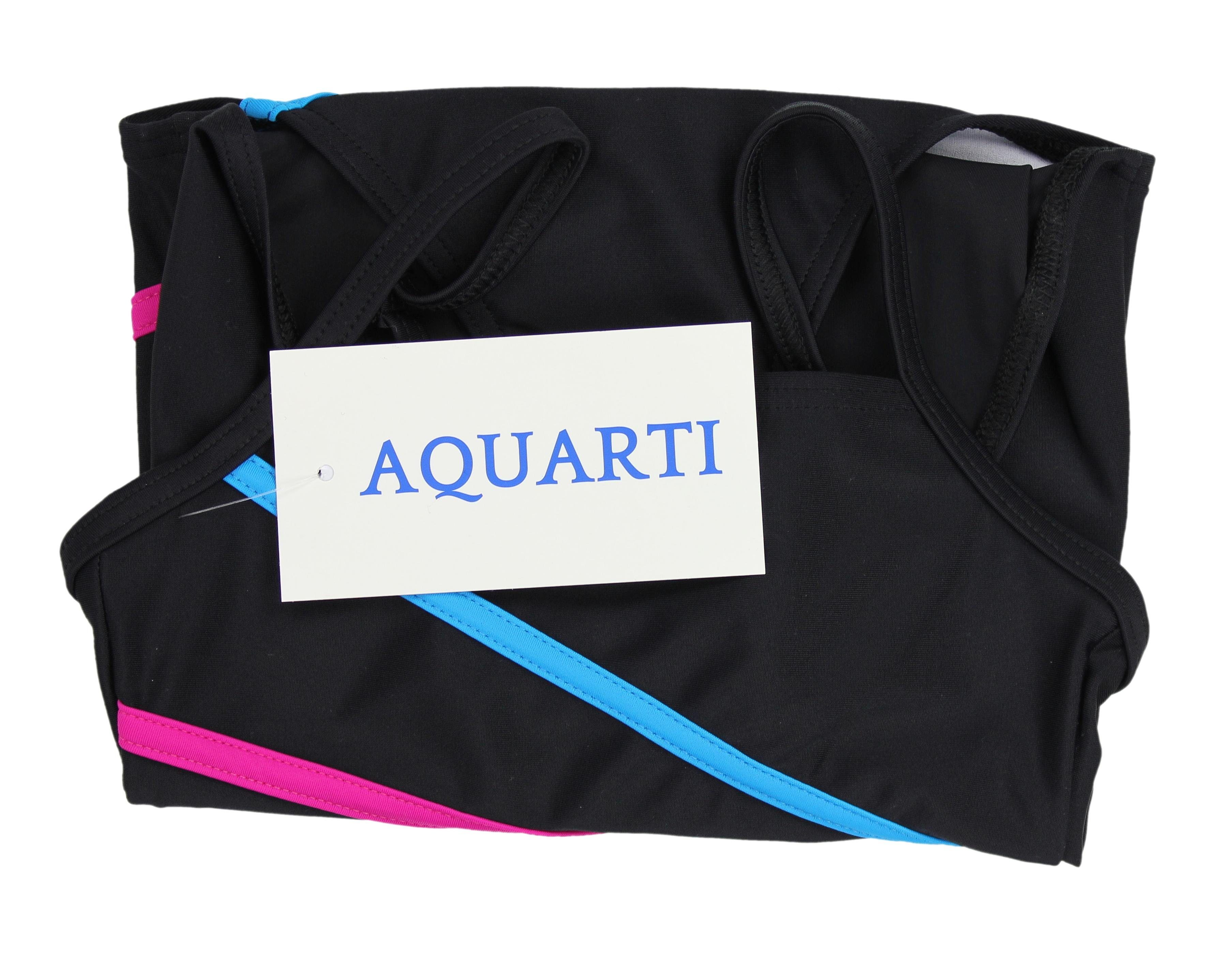 / Amarant Aquarti Mädchen Schwarz Spaghettiträgern Streifen Aquarti Streifen Badeanzug Badeanzug mit Türkis