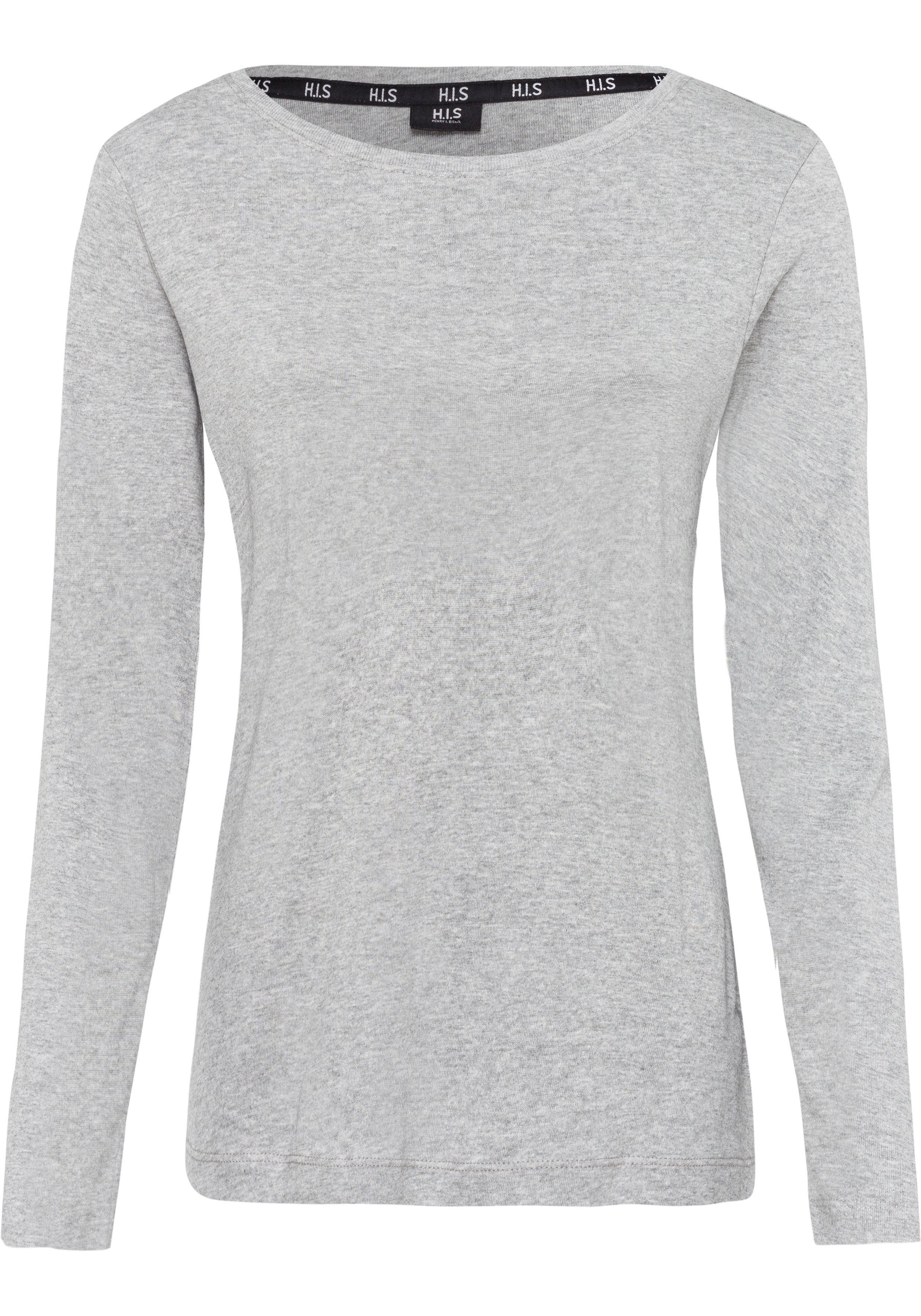 H.I.S Langarmshirt figurbetonte Passform, Feinrippstoff aus Baumwolle und Viskose. € 15,99, (€ 15,99 pro 1 Stk).