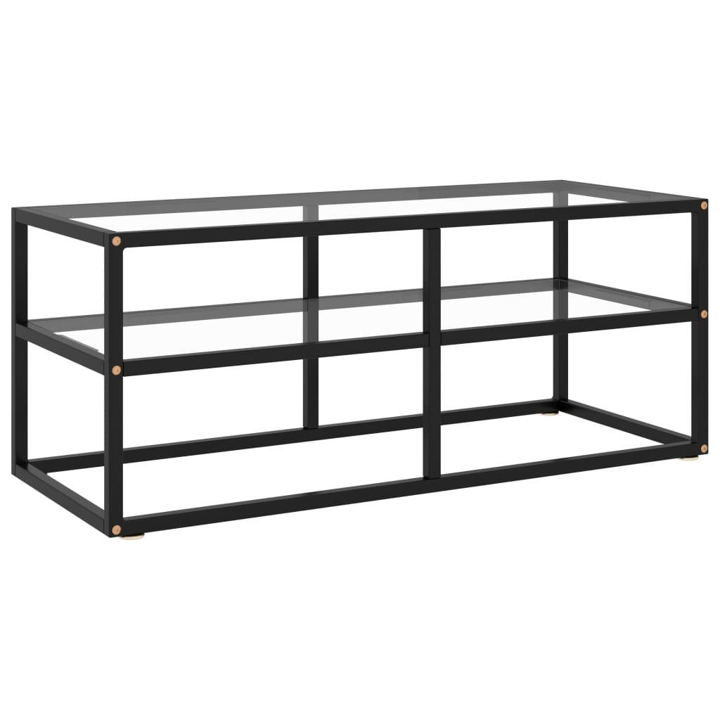 vidaXL TV-Schrank TV-Schrank Schwarz mit Hartglas 100x40x40 cm (1-St)
