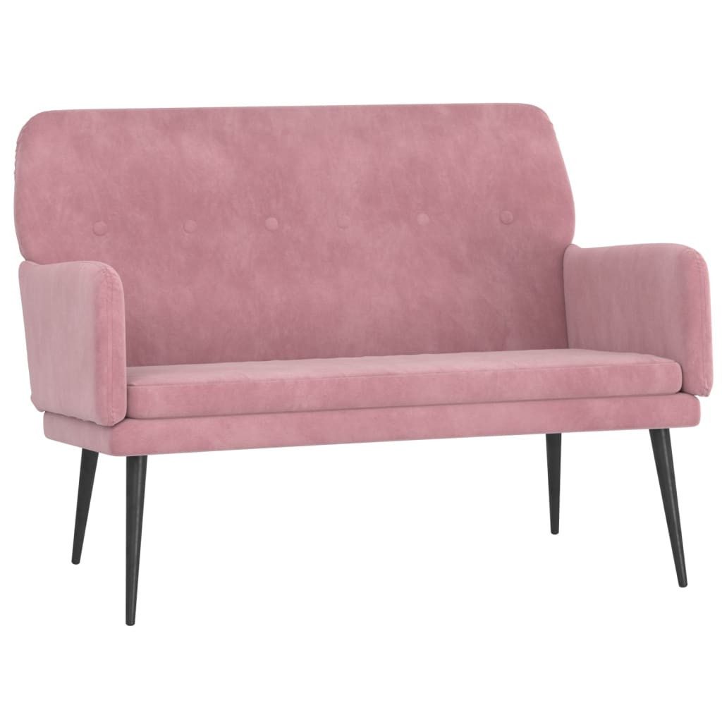 furnicato Sitzbank Rosa Samt 108 x 79 x 79 cm mit Metallgestell (1-St)