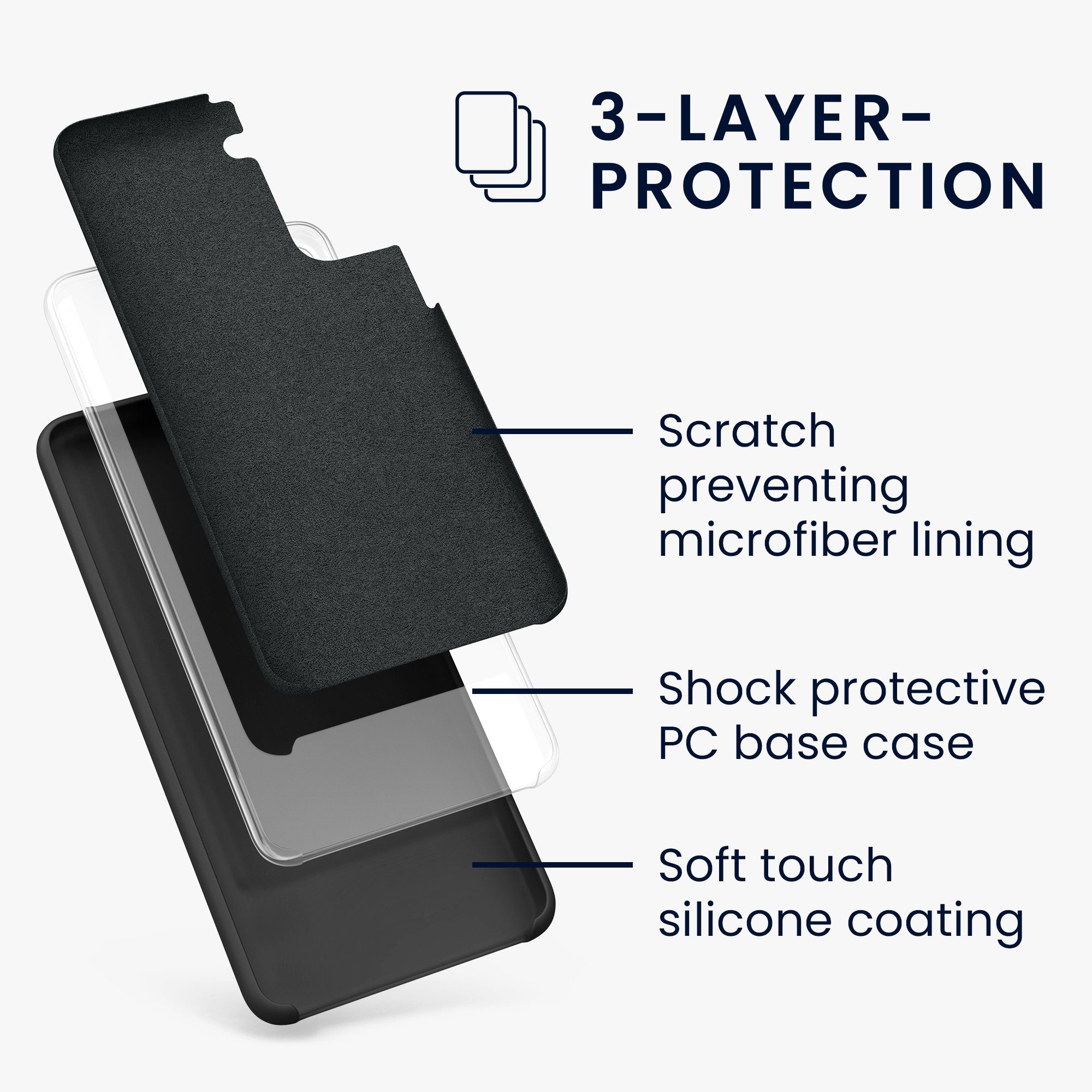 kwmobile Handyhülle Handyhülle für Samsung Galaxy S21 Hülle, Weiches Handy Silikon Case - Schutzhülle Cover