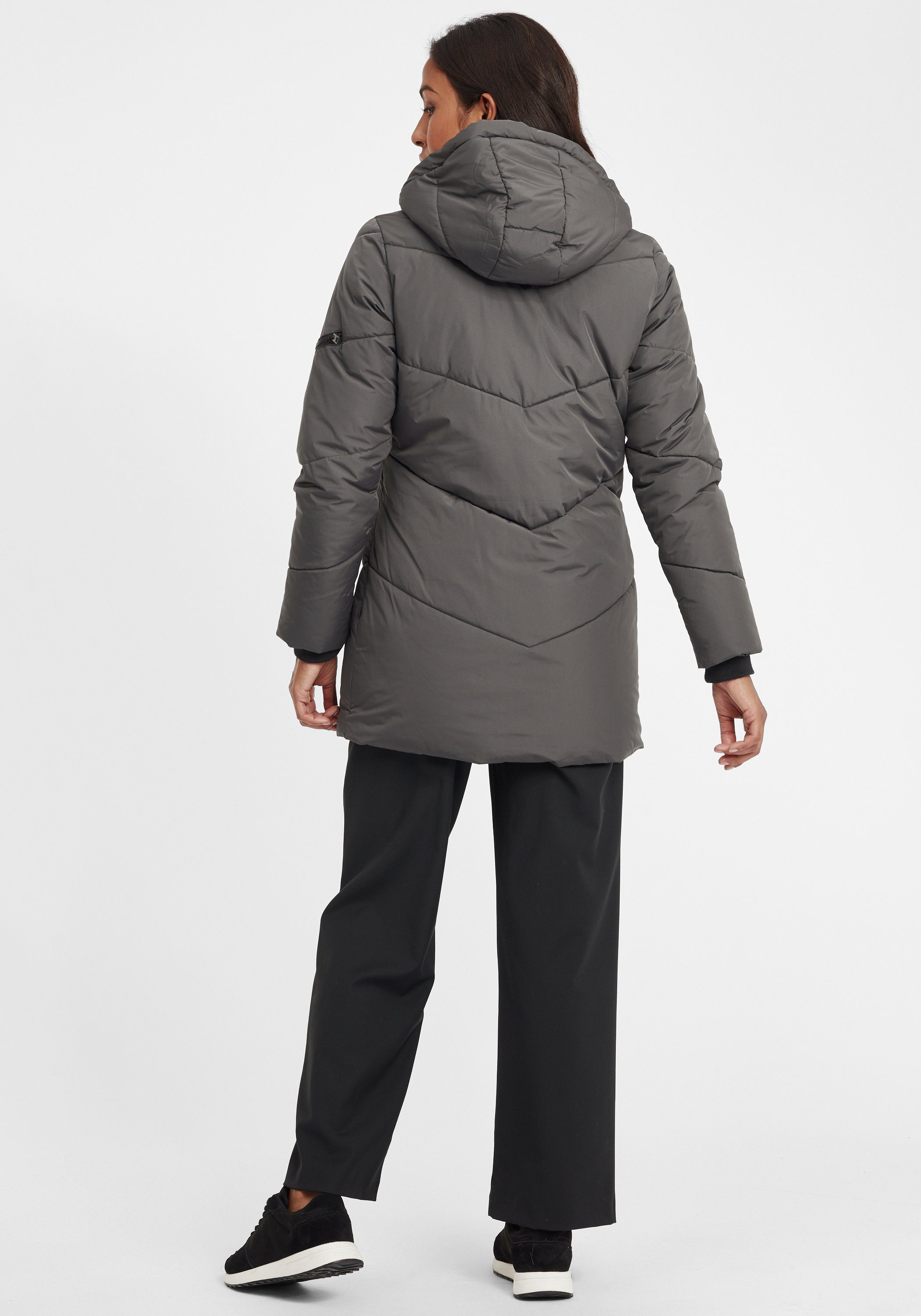 OXMO Steppjacke OXJunchen Steppjacke Parka mit Kapuze und praktischen Taschen