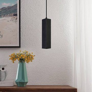 Prios Hängeleuchte Neliyah, dimmbar, Leuchtmittel nicht inklusive, Modern, Eisen, Aluminium, sandSchwarz, 1 flammig, GU10, Deckenlampe