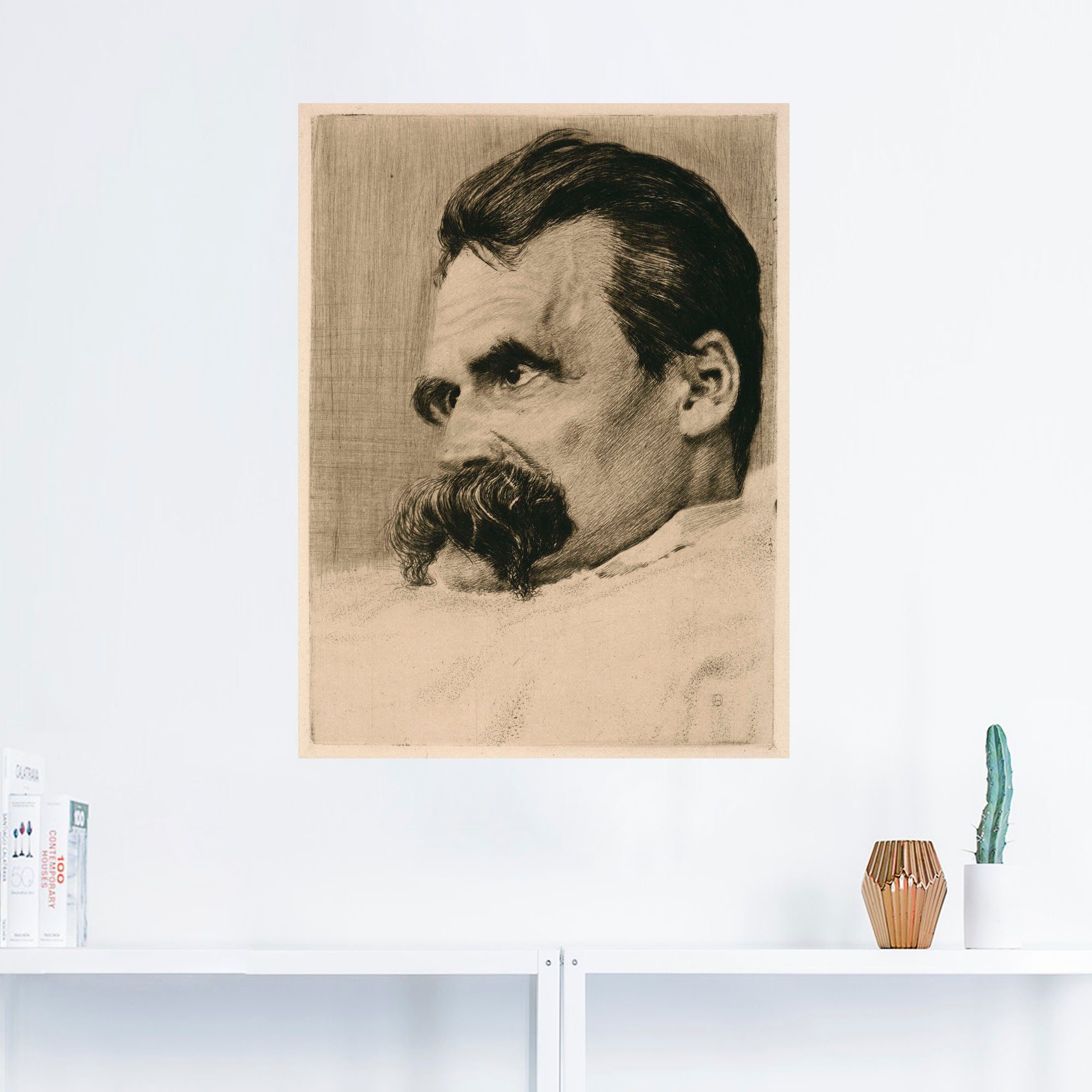 als versch. Wandbild Nietzsche. St), in Artland (1 Poster 1899, oder Friedrich Leinwandbild, Menschen Wandaufkleber Größen