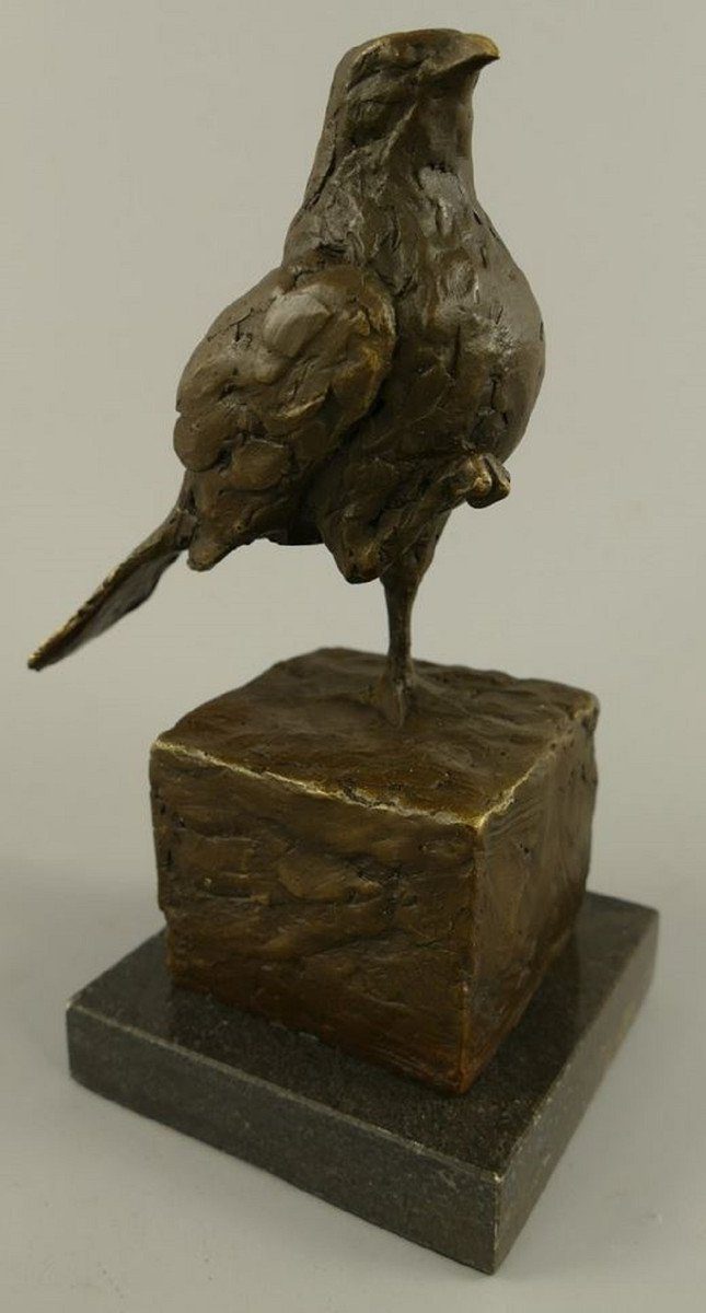 Casa Padrino Dekofigur Dekofigur Vogel Bronze / Schwarz 10 x 13 x H. 20 cm - Bronze Figur - Deko Skulptur - Wohnzimmer Deko - Schreibtisch Deko | Dekofiguren