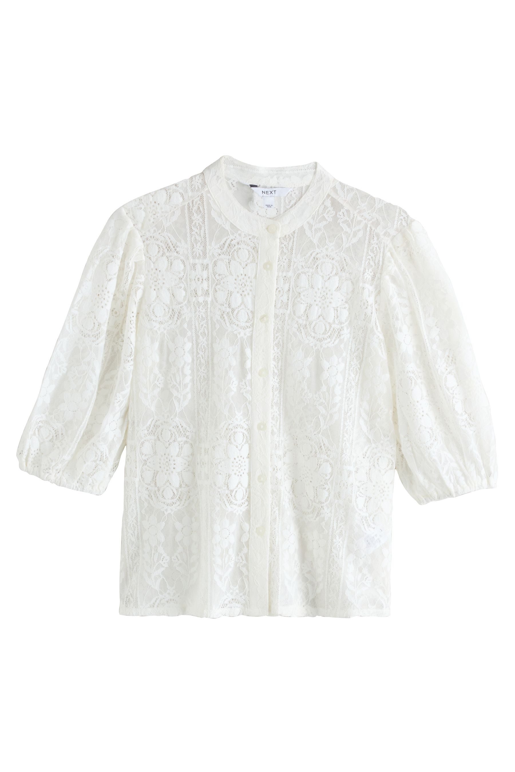 Next Spitzenbluse Kurzärmelige Bluse mit Spitzendetails (1-tlg) günstig online kaufen