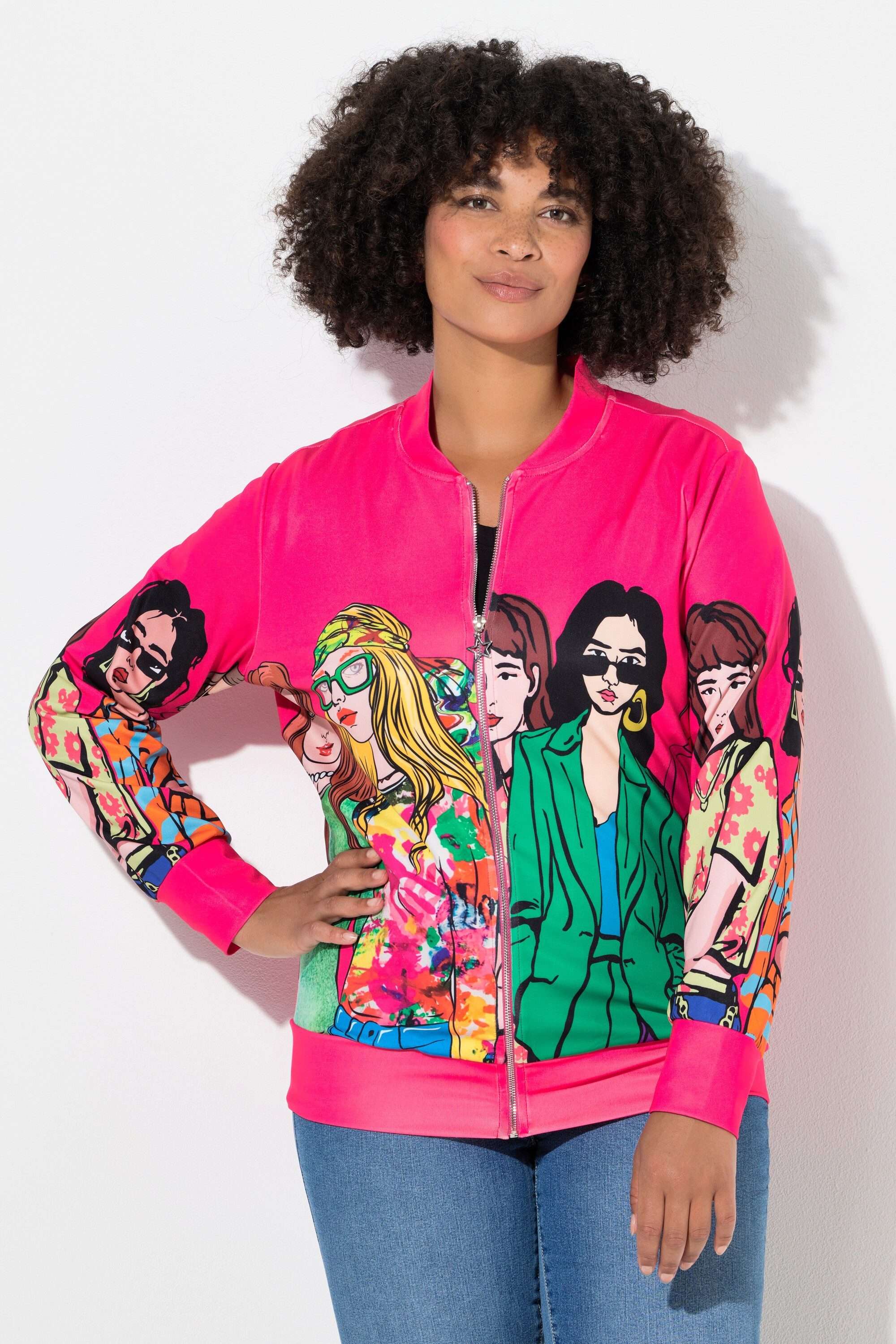 Angel of Style Kurzjacke Scuba-Blouson Relaxed Fit Frauen-Druck günstig online kaufen