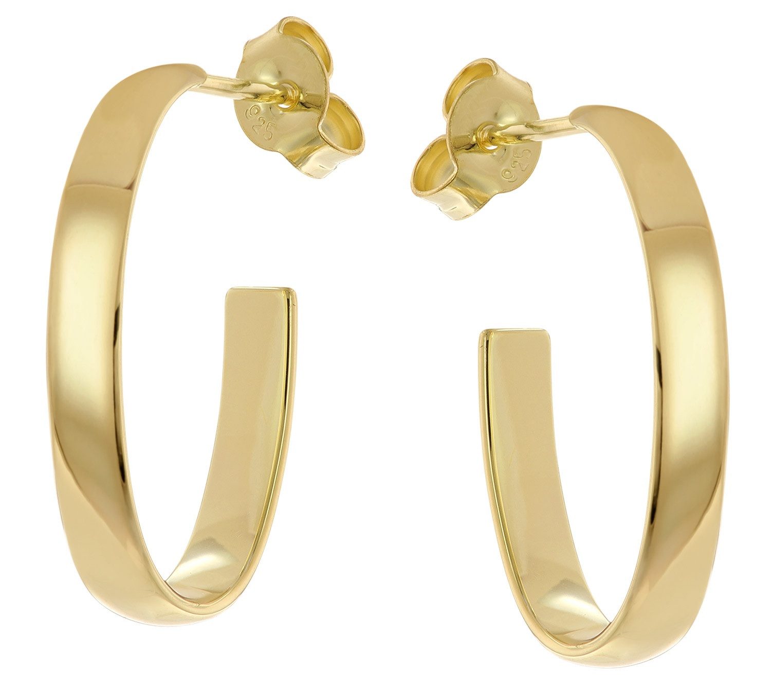 trendor Paar Creolen Damen-Gold auf Silber 925 Steck-20 mm günstig online kaufen