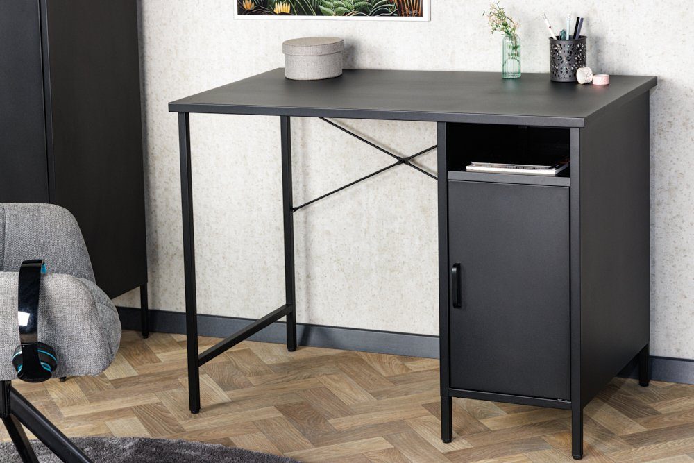 riess-ambiente Schreibtisch DURA STEEL 100cm schwarz · matter Arbeitstisch günstig online kaufen