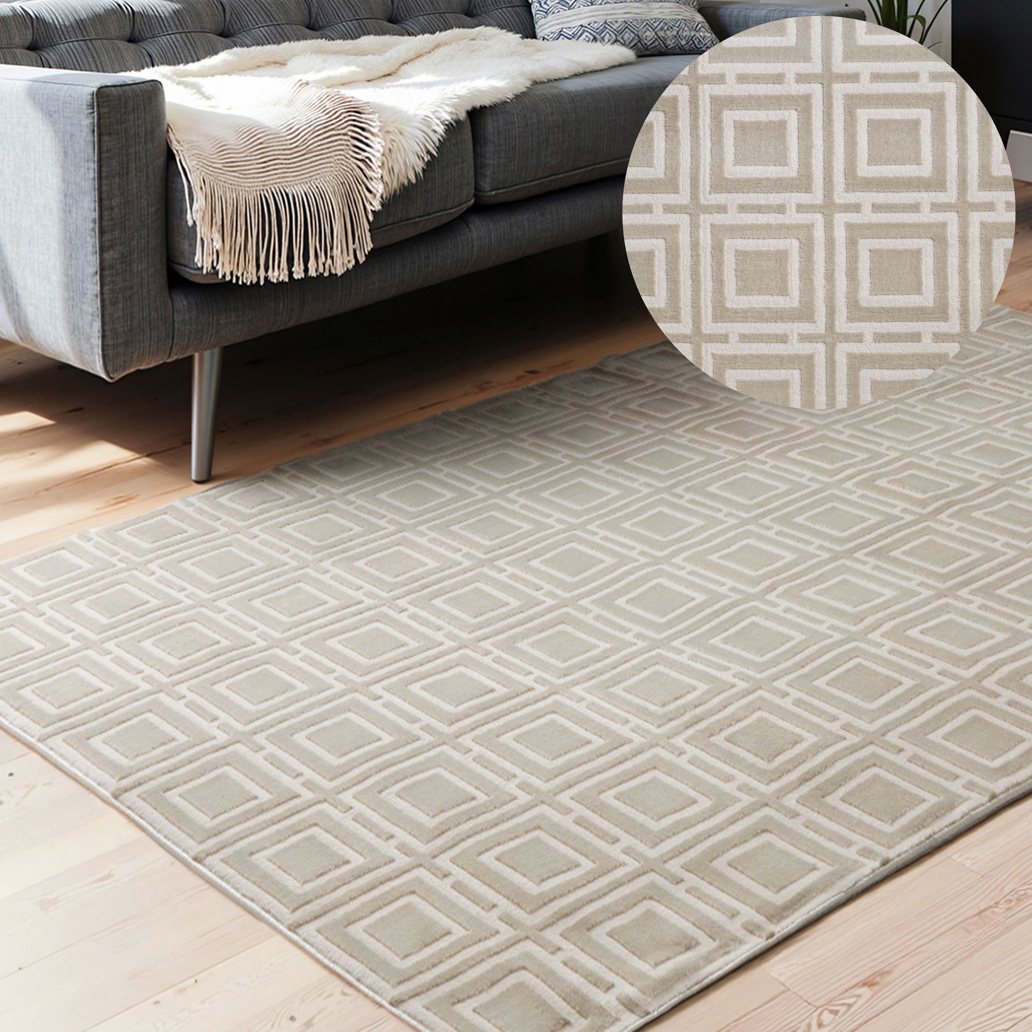 ELLE DECORATION Designteppich Howlite, rechteckig, Höhe: 9 mm, Wohnzimmer, Schlafzimmer, Läufer, Hoch-Tief Effekt, Flur, Glanz