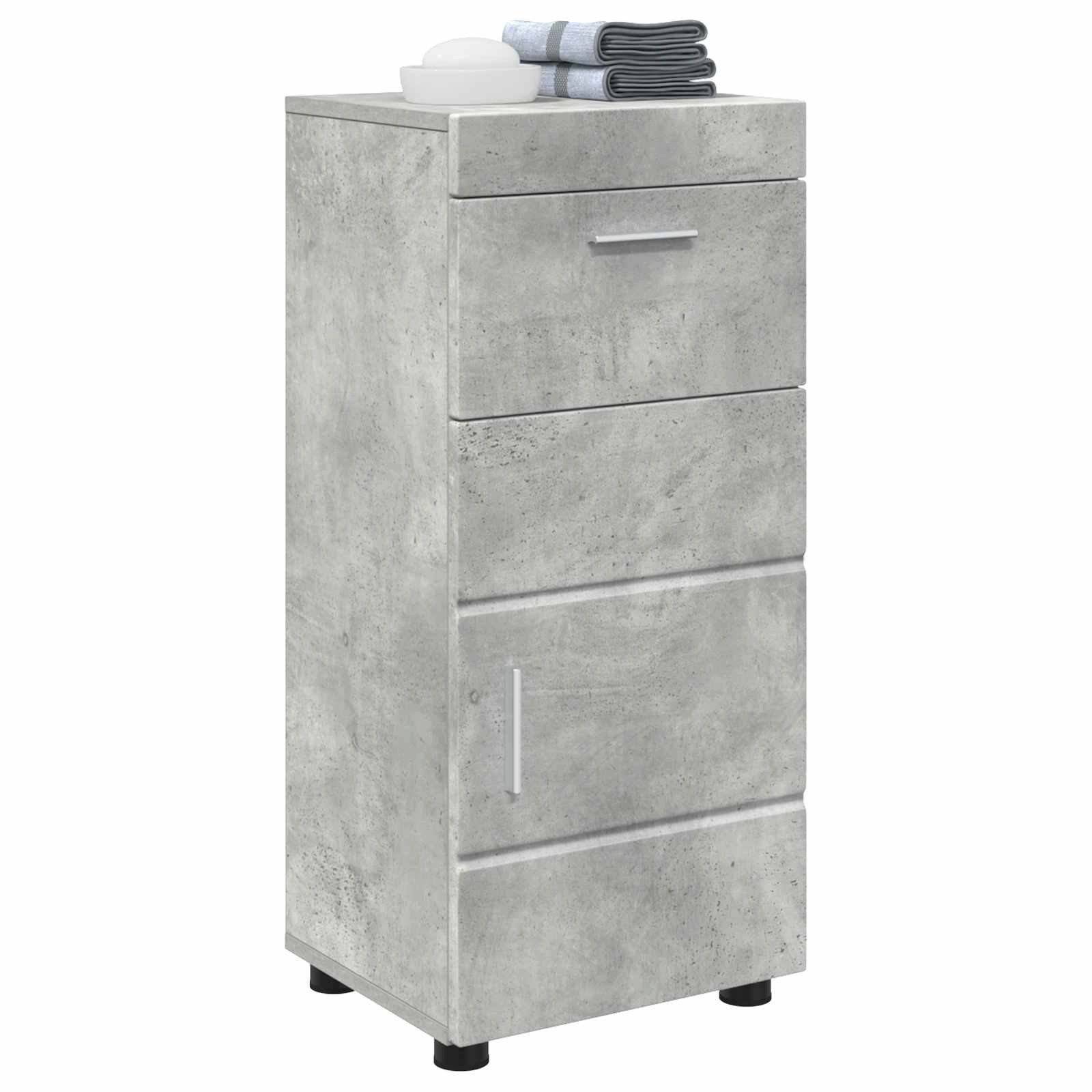vidaXL Badezimmerspiegelschrank Badezimmerschrank-Set TULUM Beton Grau 37 x 31,5 x 82 cm (1-St)