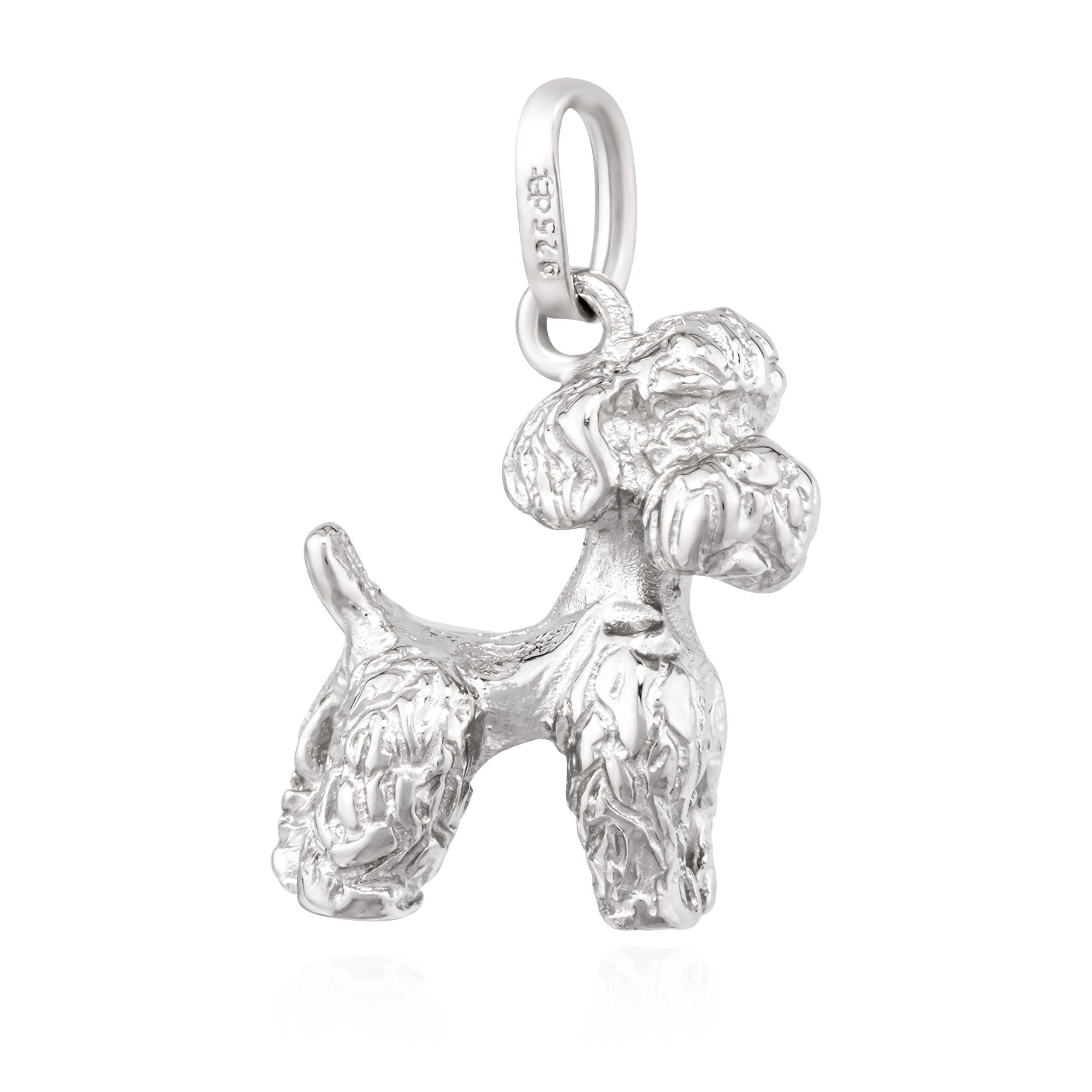 NKlaus Kettenanhänger Kettenanhänger Pudel mit Schlaufe 925 Silber rhodinie günstig online kaufen