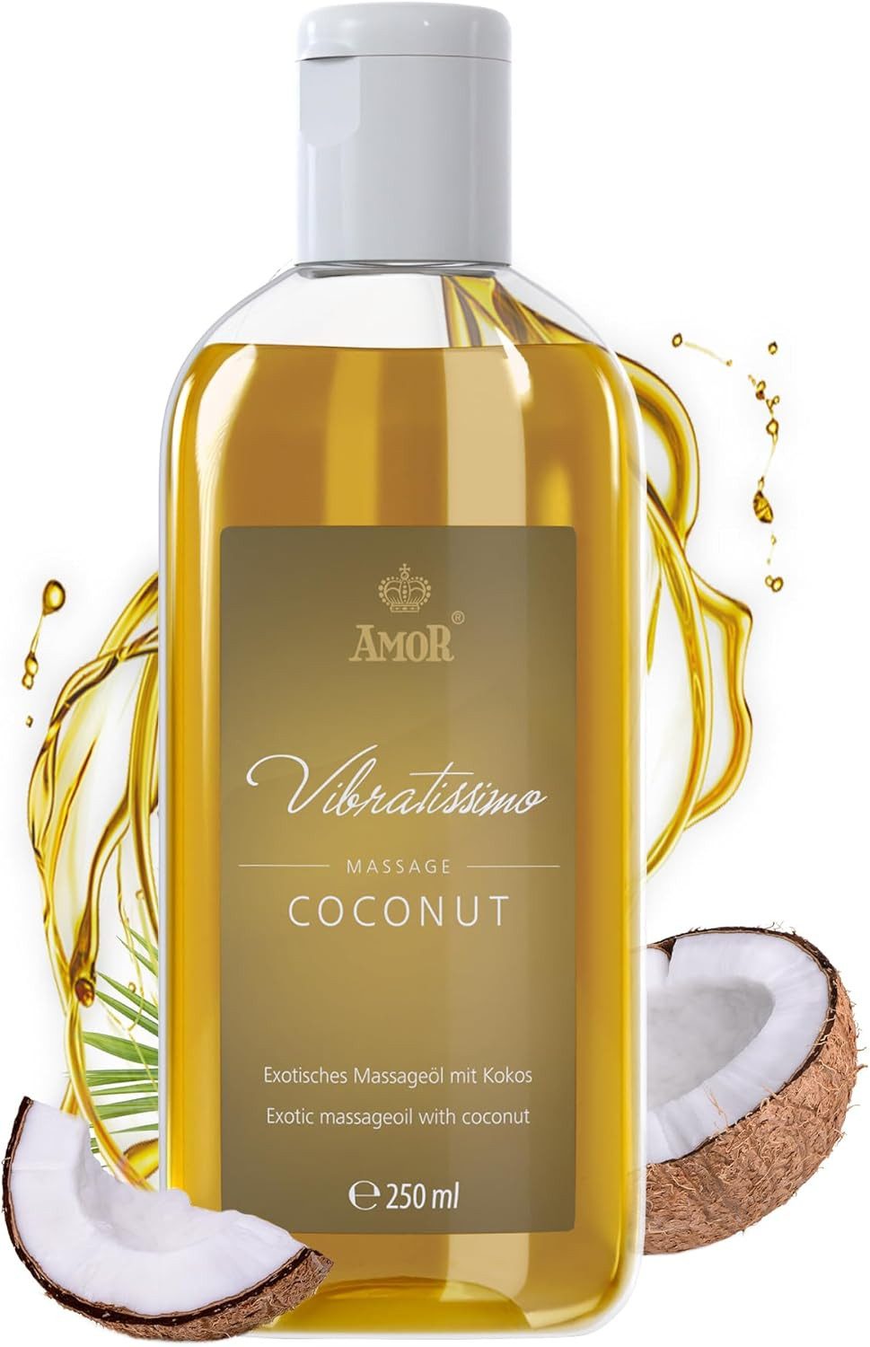 Vibratissimo Massageöl Coconut, exotisches Massageöl mit exotischem Kokos Duft