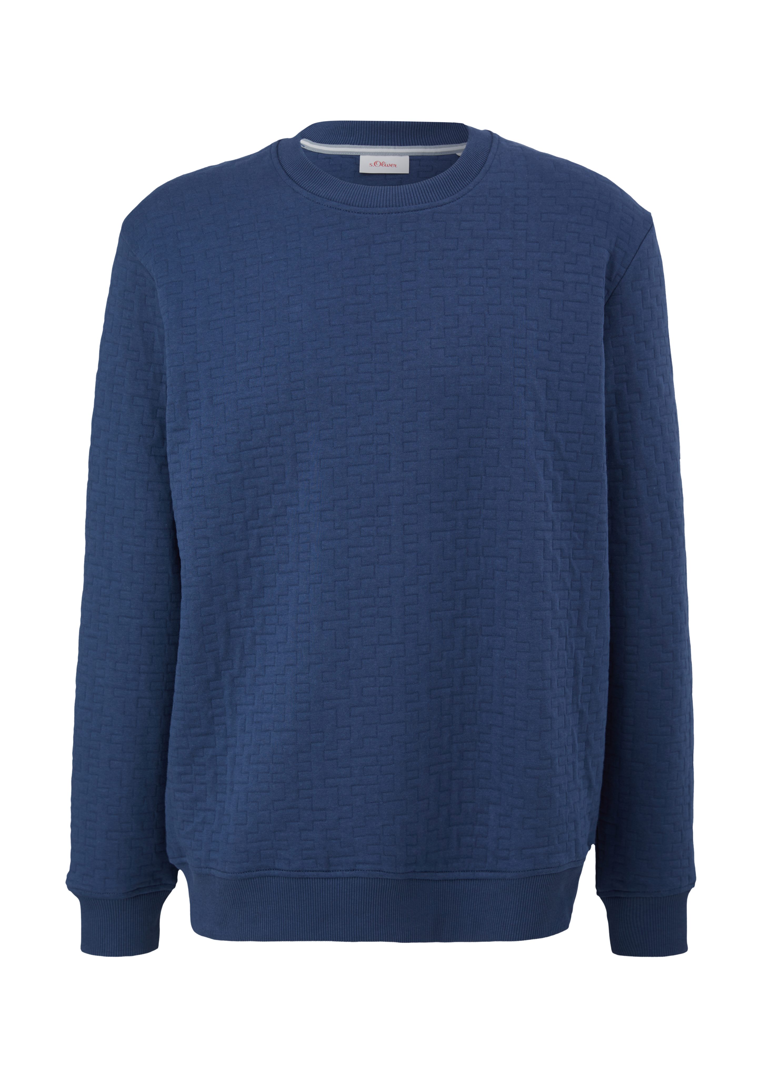 tiefblau Sweatshirt s.Oliver Musterstruktur mit Sweatshirt