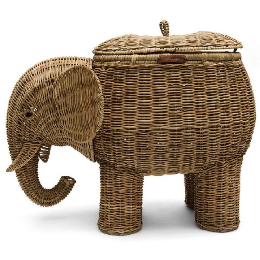 Servierschale Korb Elefant Elephant Basket Decoration Rustic Rattan