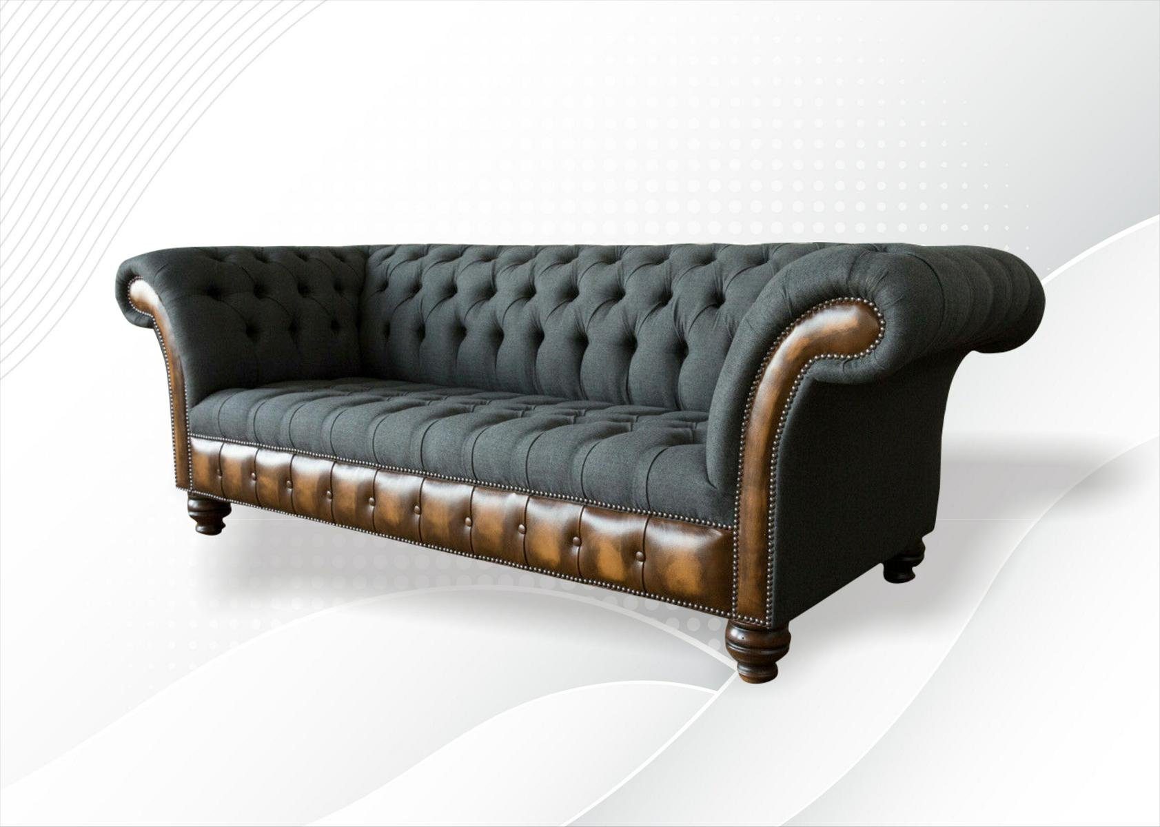 225 3 Sofa JVmoebel Sitzer Design Chesterfield Chesterfield-Sofa, Couch cm
