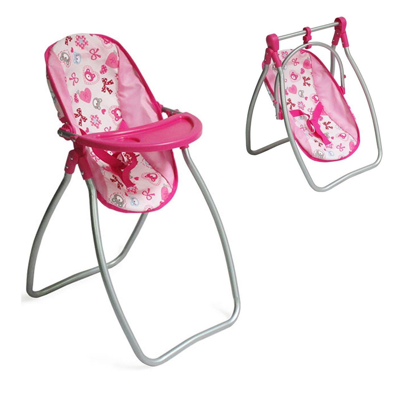 Moni Puppenhochstuhl Puppenhochstuhl und Puppenwippe Bär 9397C, Sicherheits günstig online kaufen