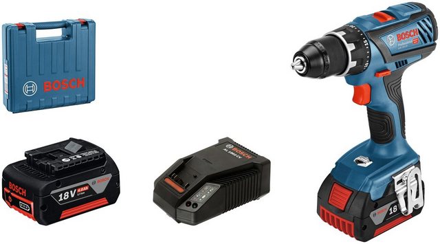 Bosch Professional Bosch GSR 18V-28 Professional Akkubohrschrauber 18 V, 4,0 Ah, 2 Akkus, 28/63 Nm