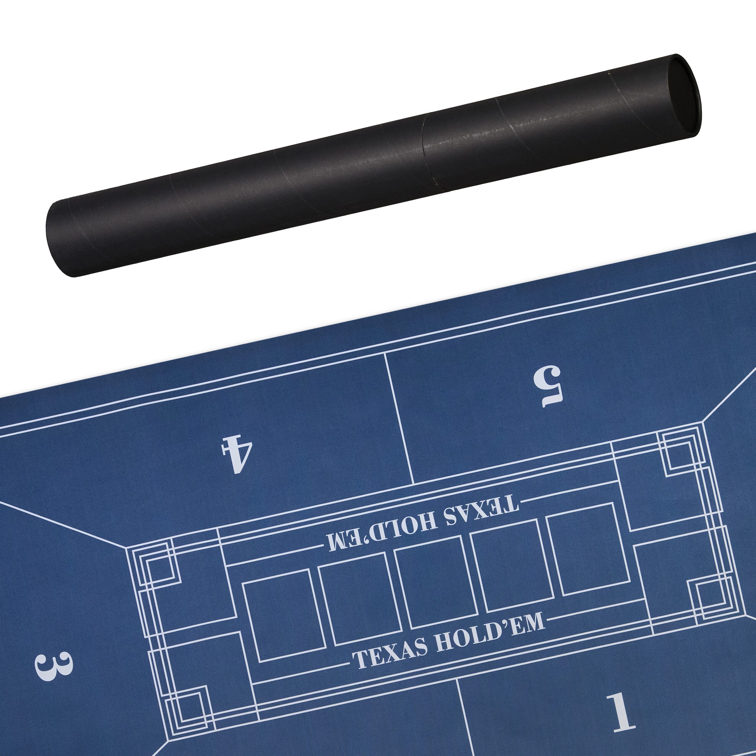 relaxdays Spiel Pokermatte 120 x 60 cm, blau