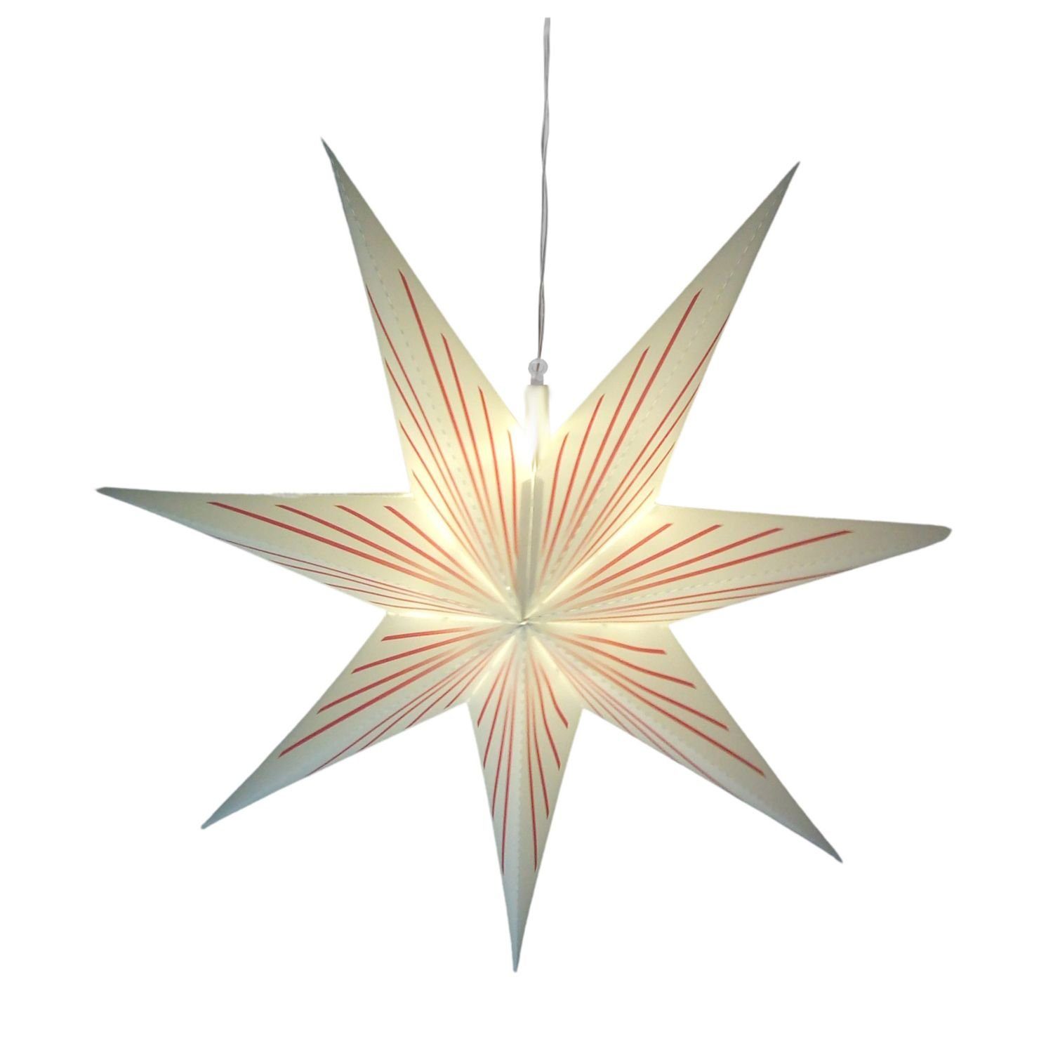 Dekostern LED Weihnachtsstern 60cm rot weiß Adventsstern Leuchtstern Weihnachtsd